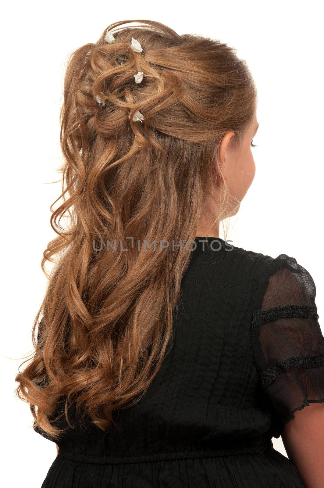 Hairdo for little girls for weddings or parties