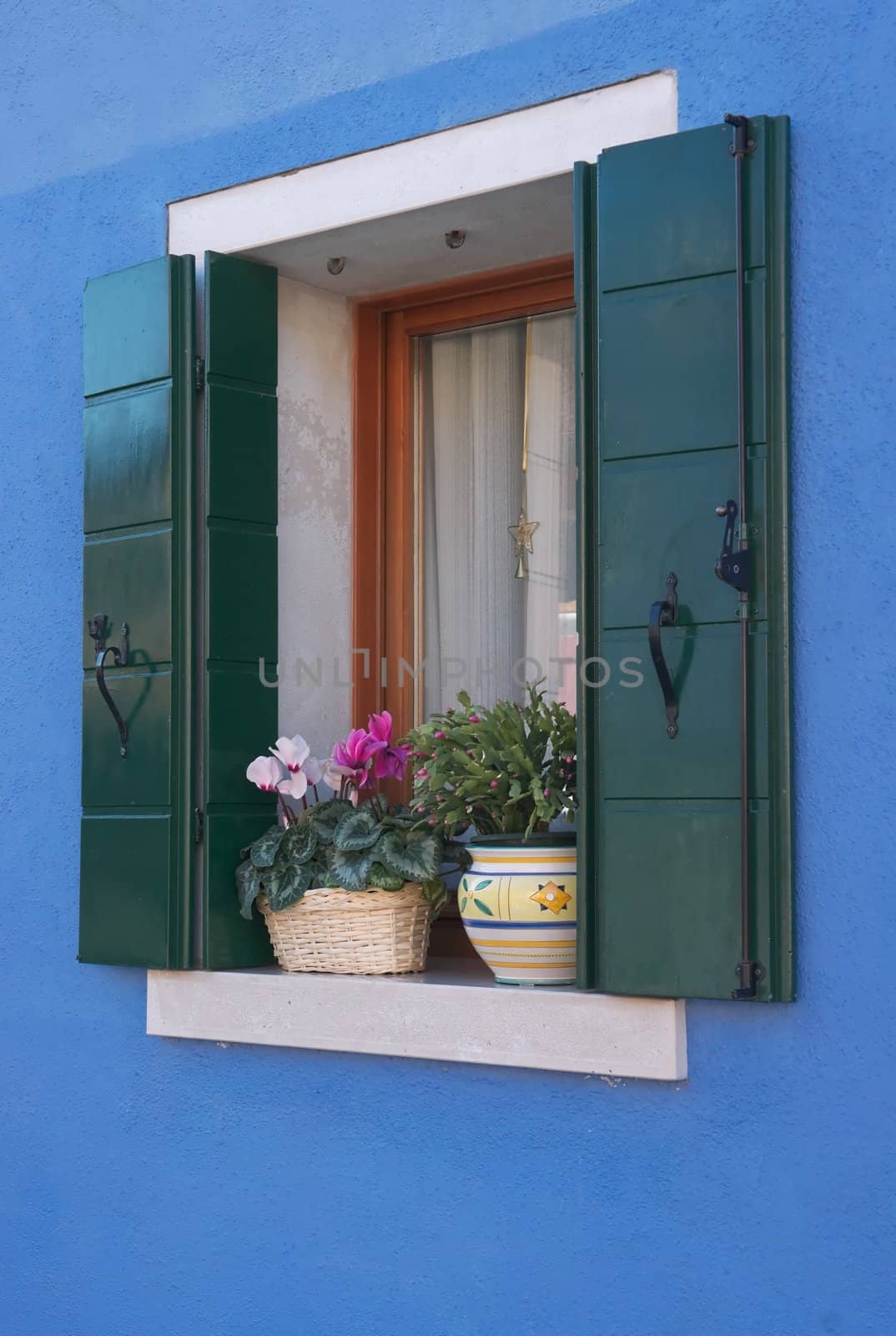 Window of a house from the island of Burano in Italy near Venice