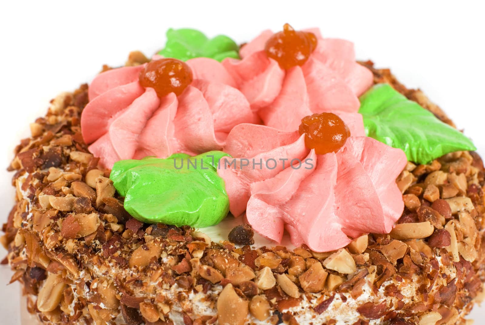 cream cake isolated on a white background