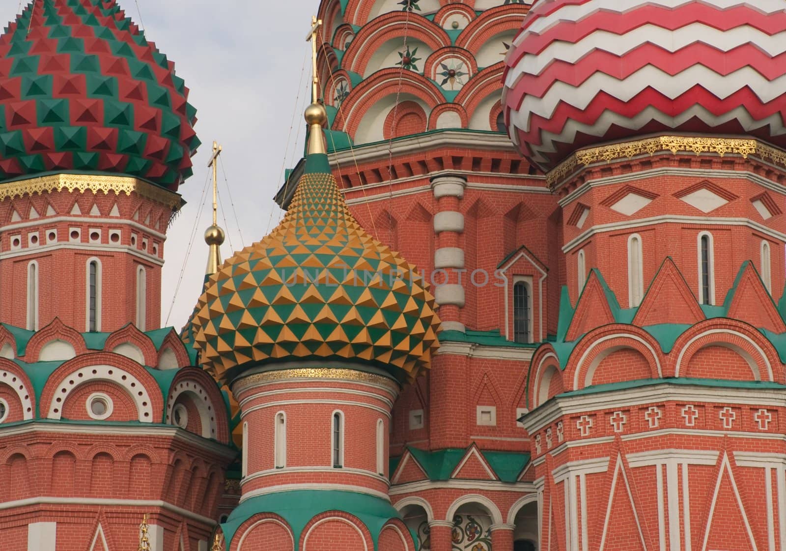 Domes of St. Basil's Cathedral on Red Square in Moscow