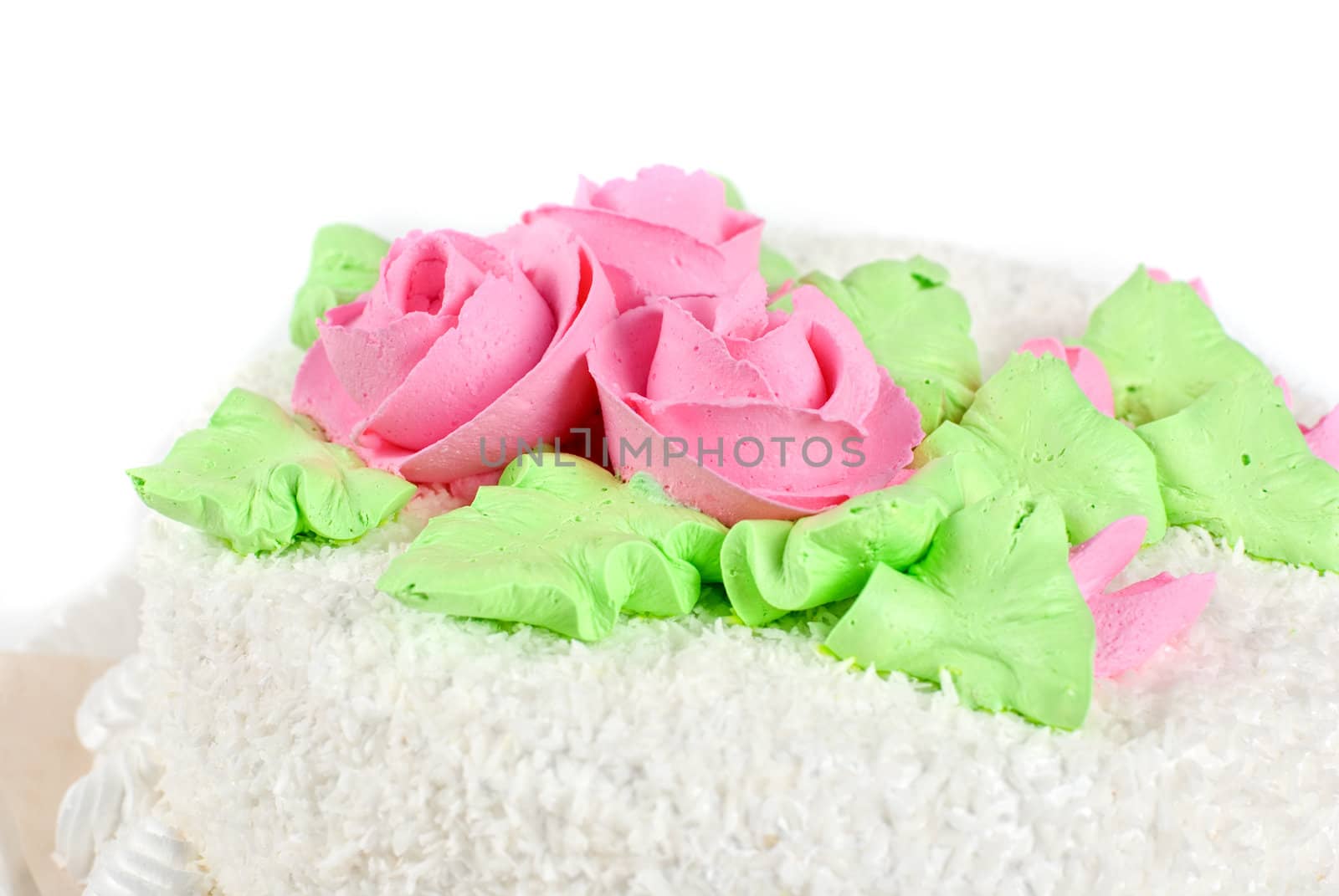 cream cake isolated on a white background