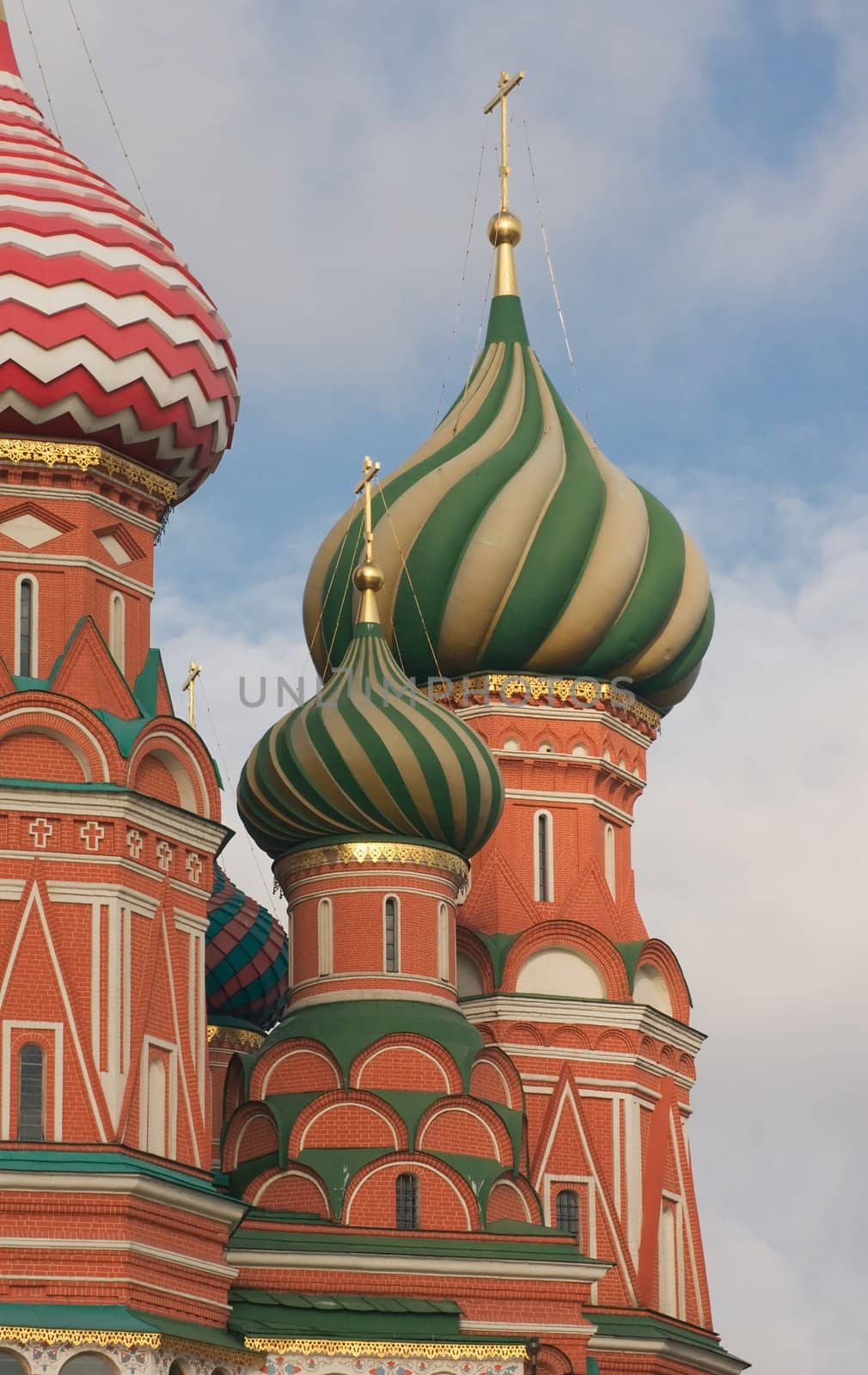 Domes of St. Basil's Cathedral on Red Square in Moscow