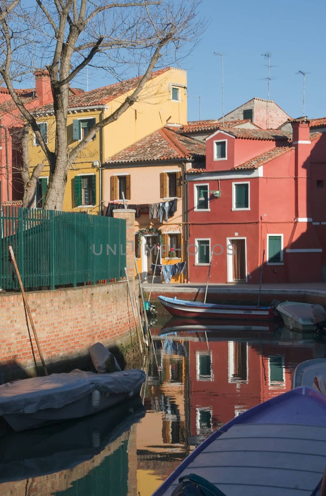 A winter day on the island of Burano, near Venice.