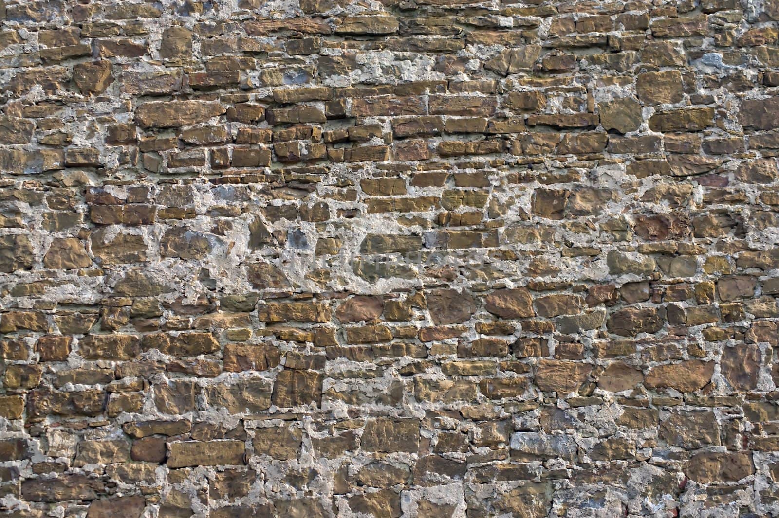 Ancient medieval stone wall masonry of Florence