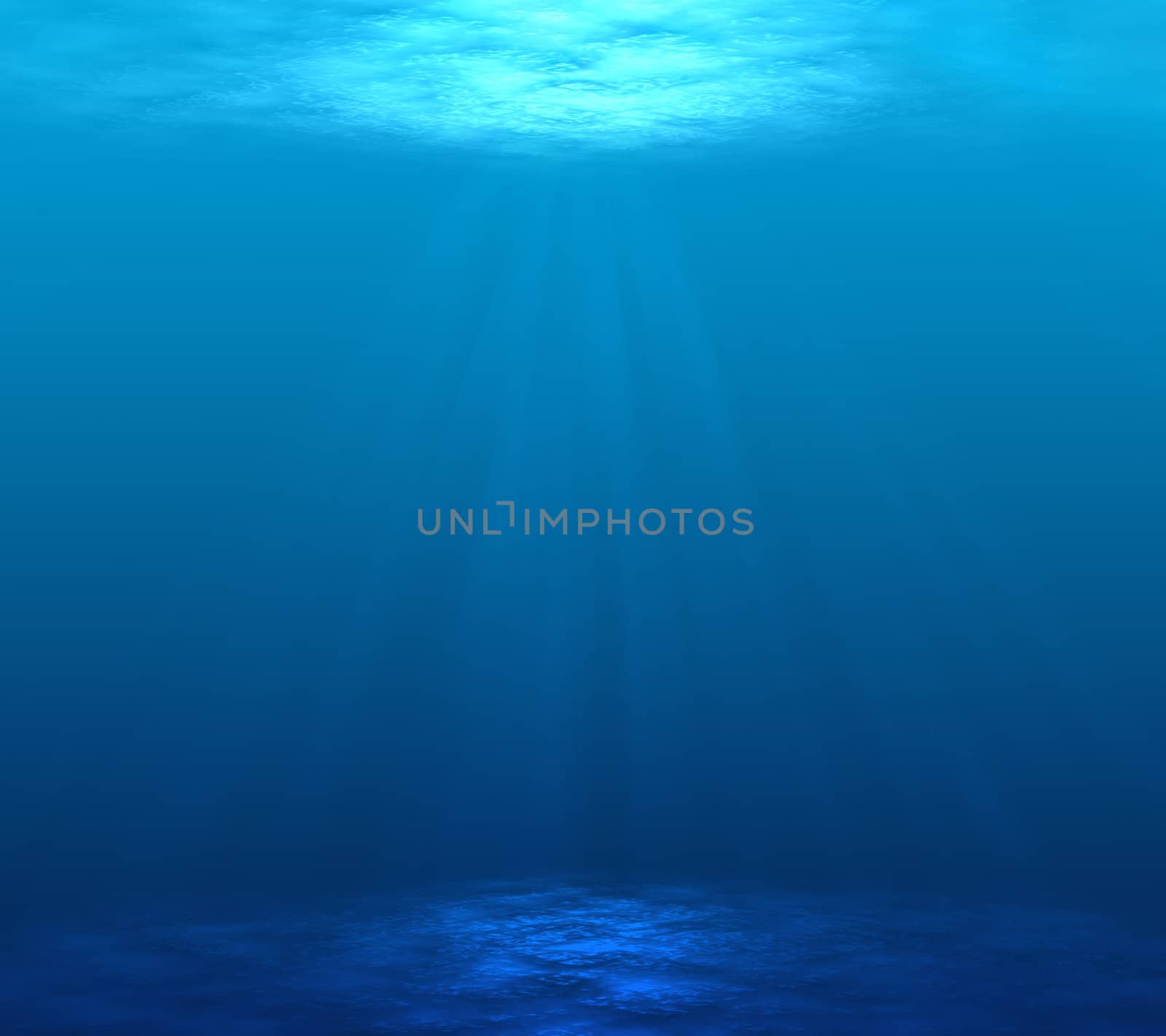 Digitally made underwater scene