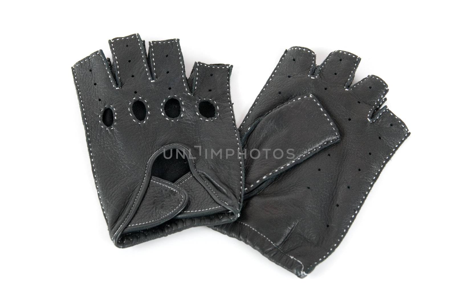 drivers male leather gloves isolated on a white