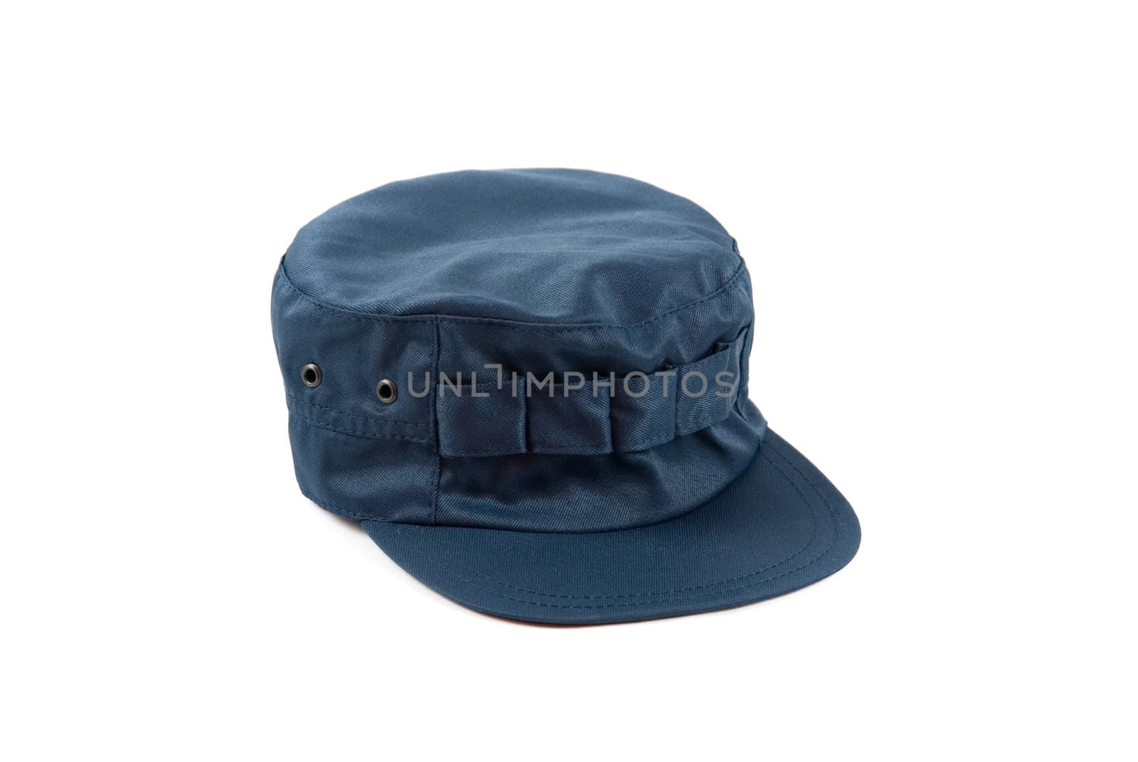 blue work cap isolated on a white