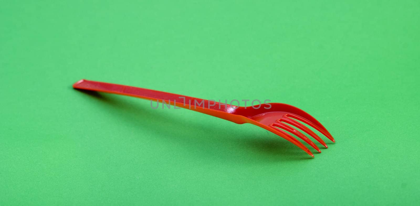 red plastic fork