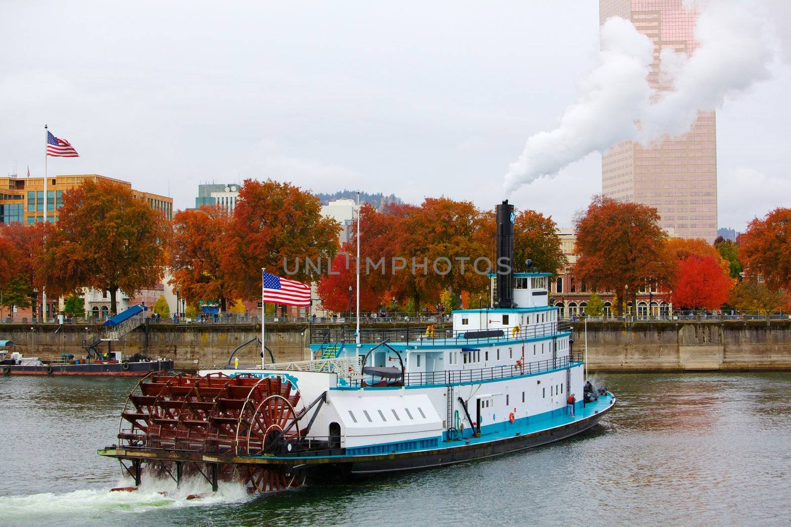 Ferry Boat and Flags by bobkeenan