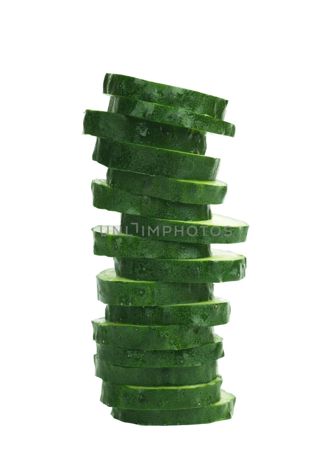 Macro view of cucumber slices