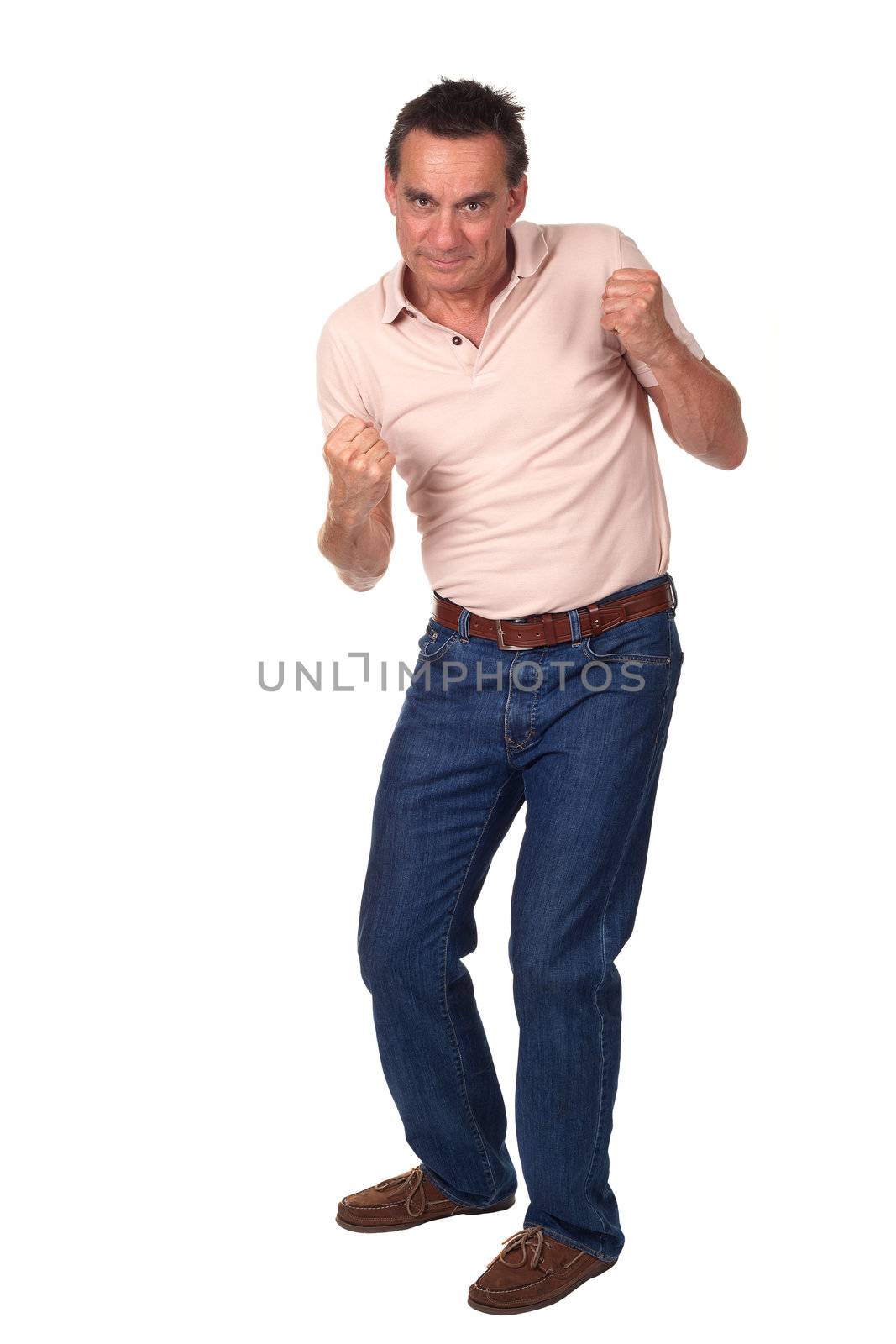 Man in Fighting Pose ready to Punch by scheriton