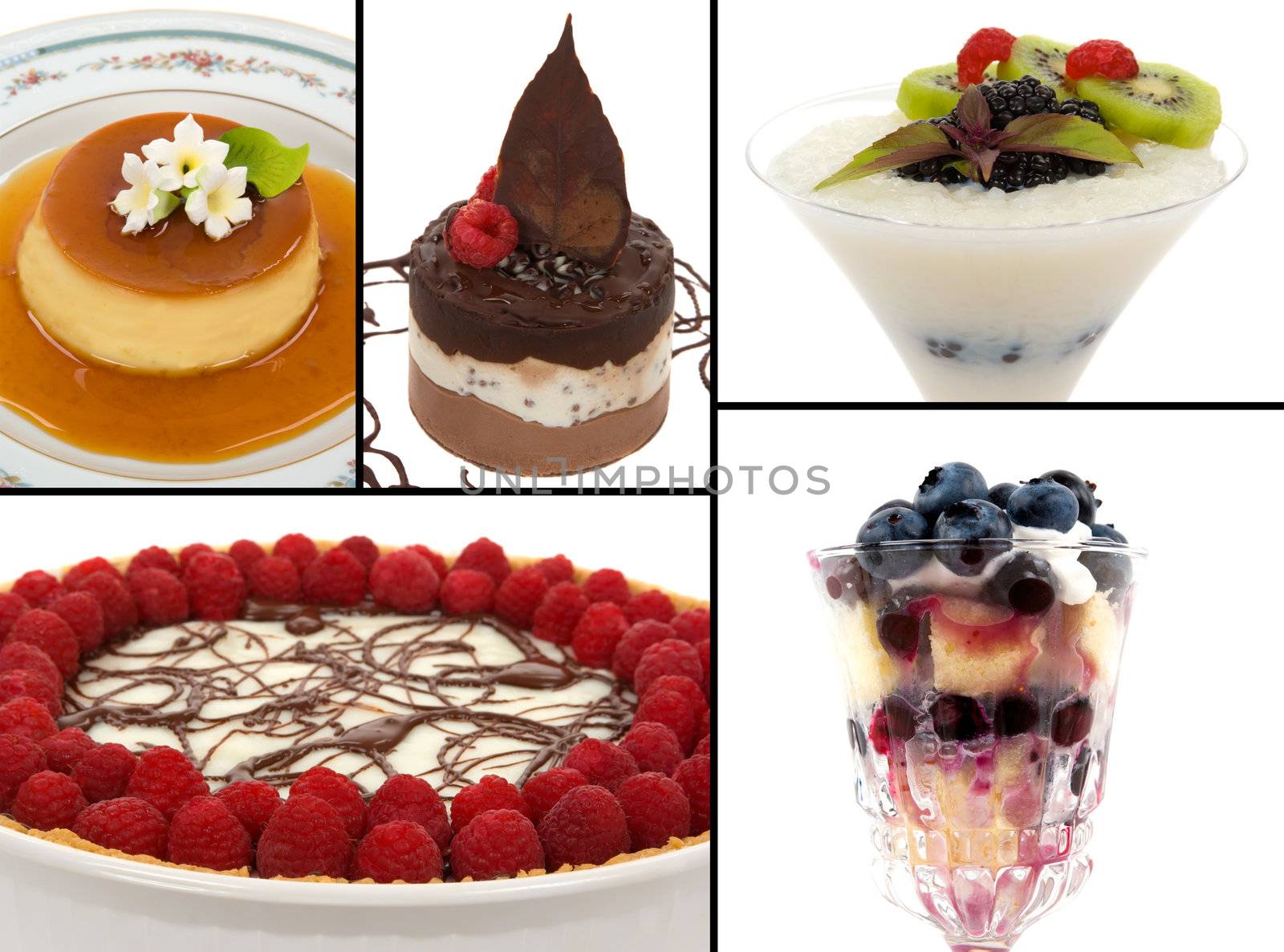 Gourmet dessert collage