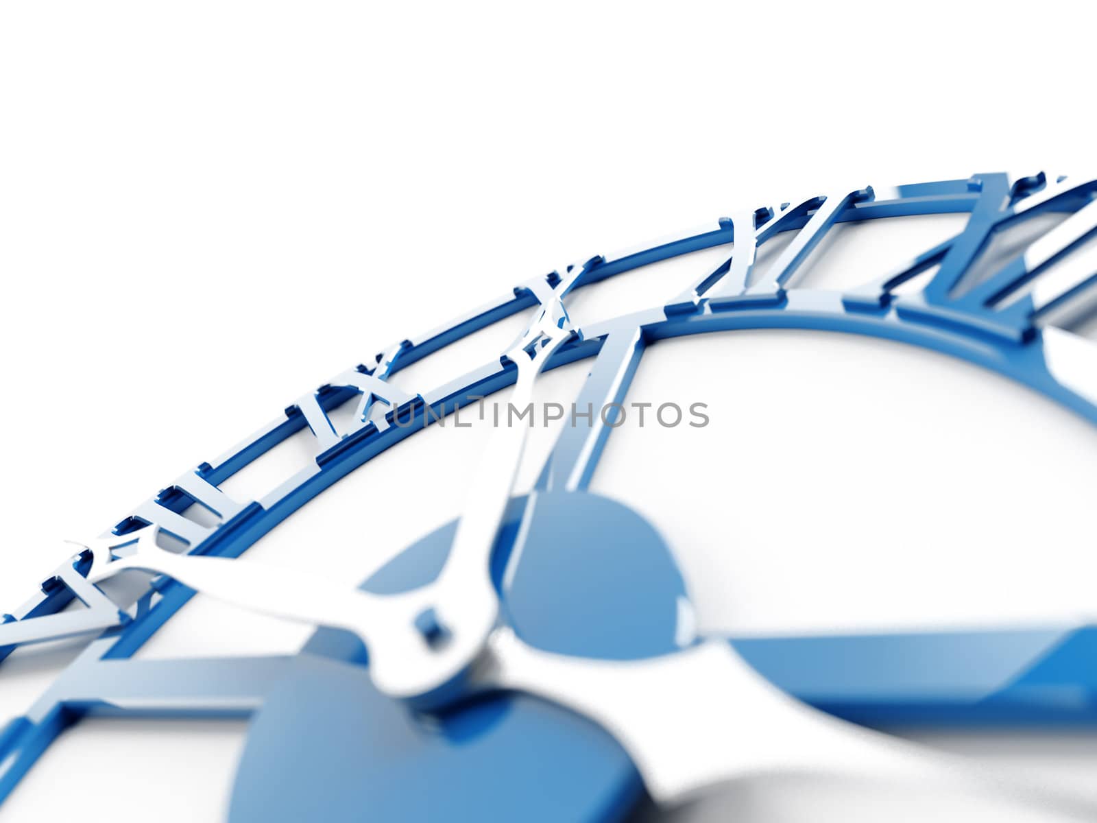 old dark blue metallic clock on a white background