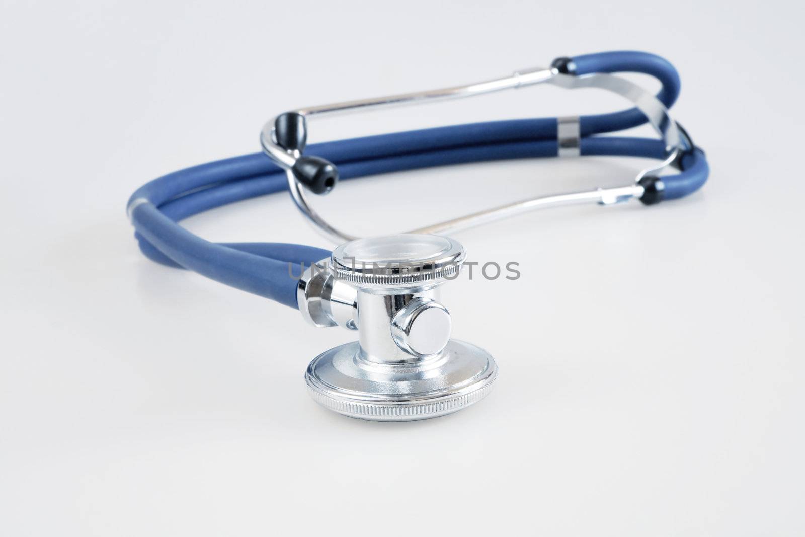 Medical stethoscope for diagnostic of the patient on a white background