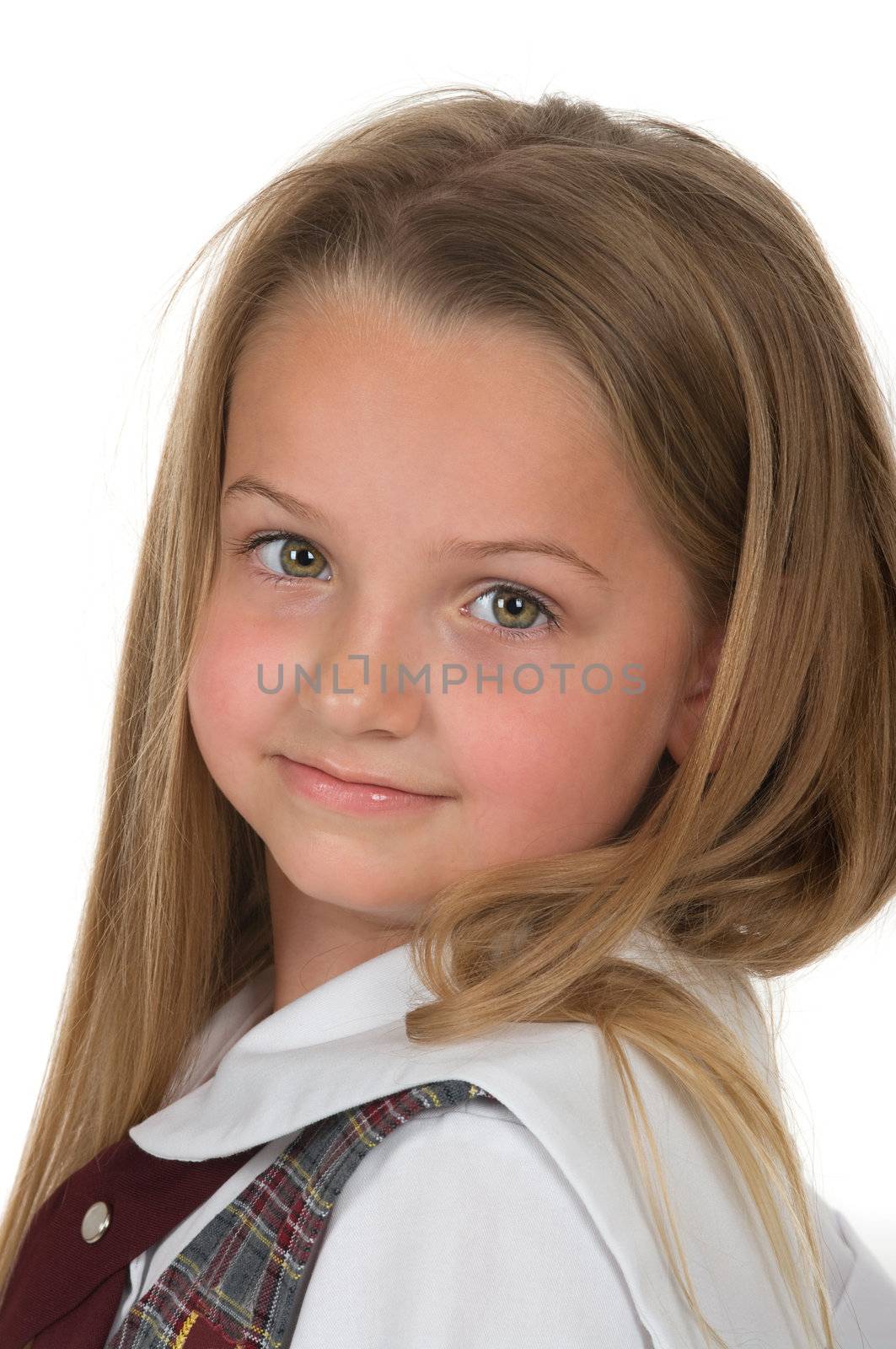 Elementary school student with her school uniform