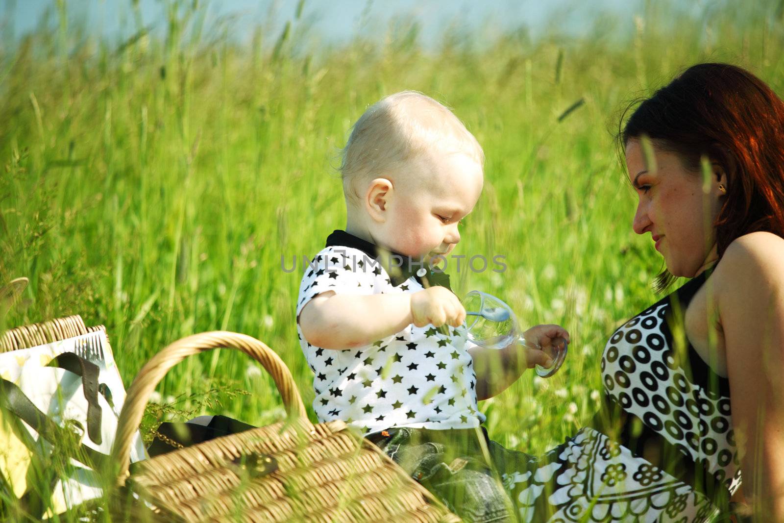 family picnic mother and child