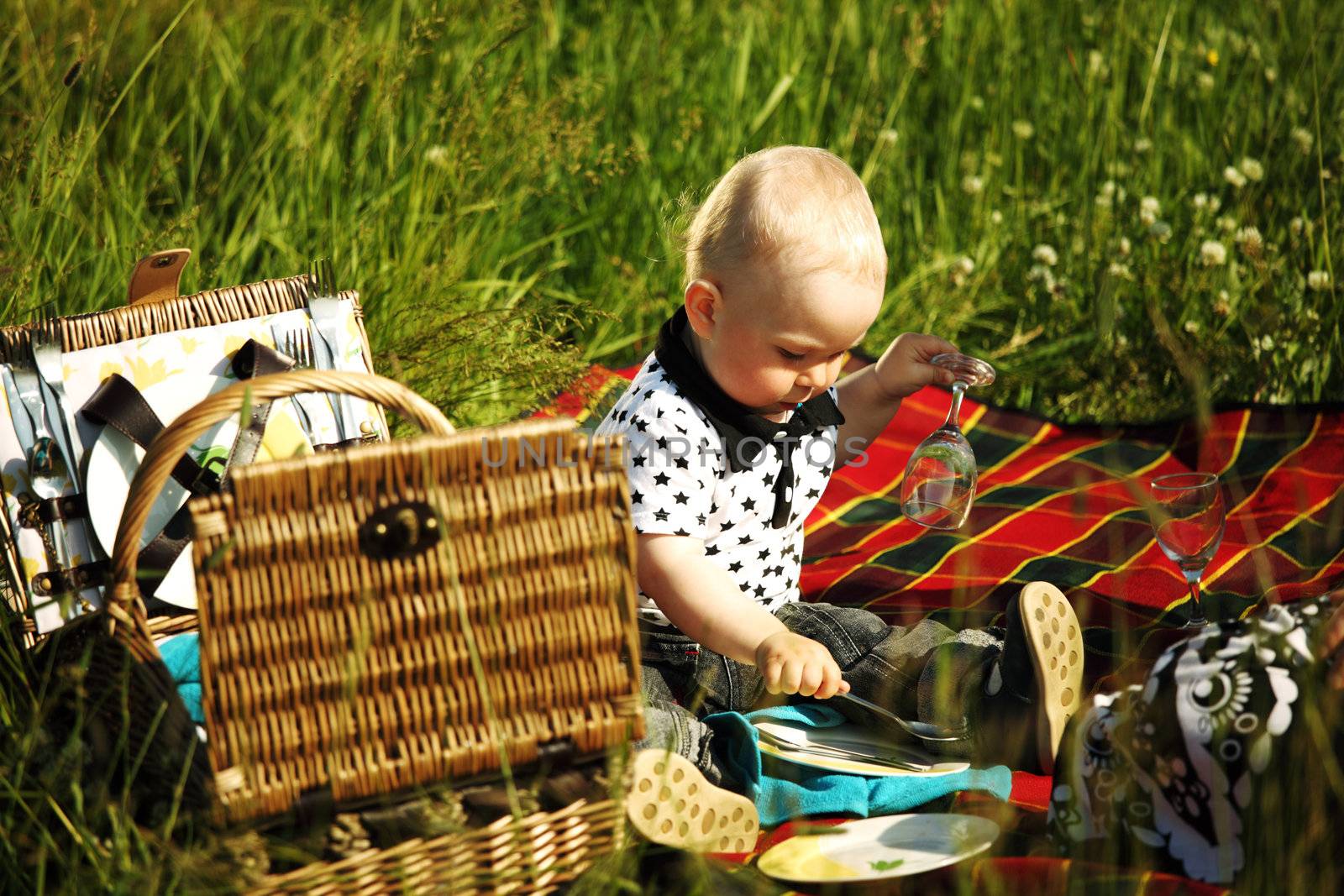 family picnic mother and child