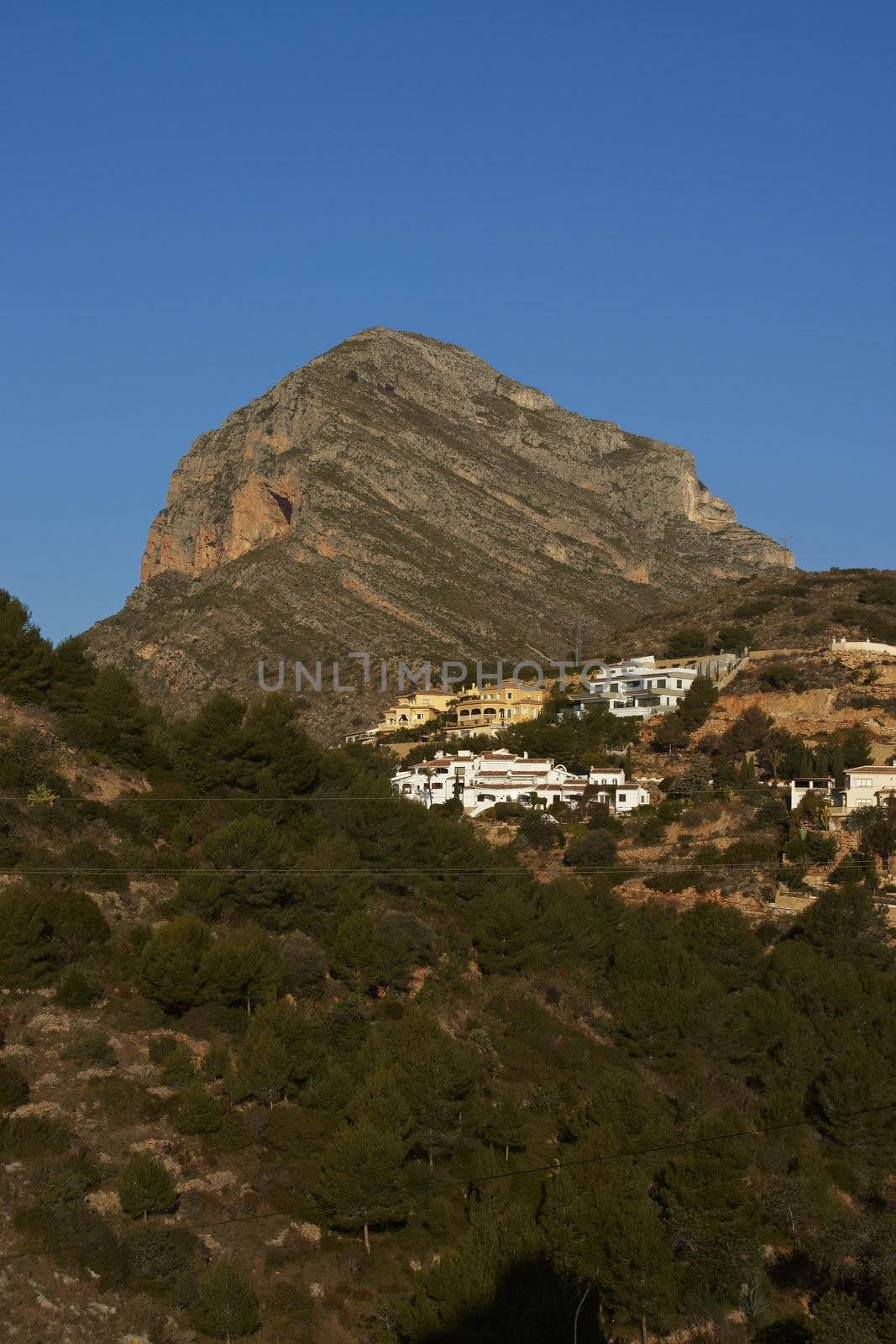 Landmark mountain in Javea, Alicante, Spain.                 