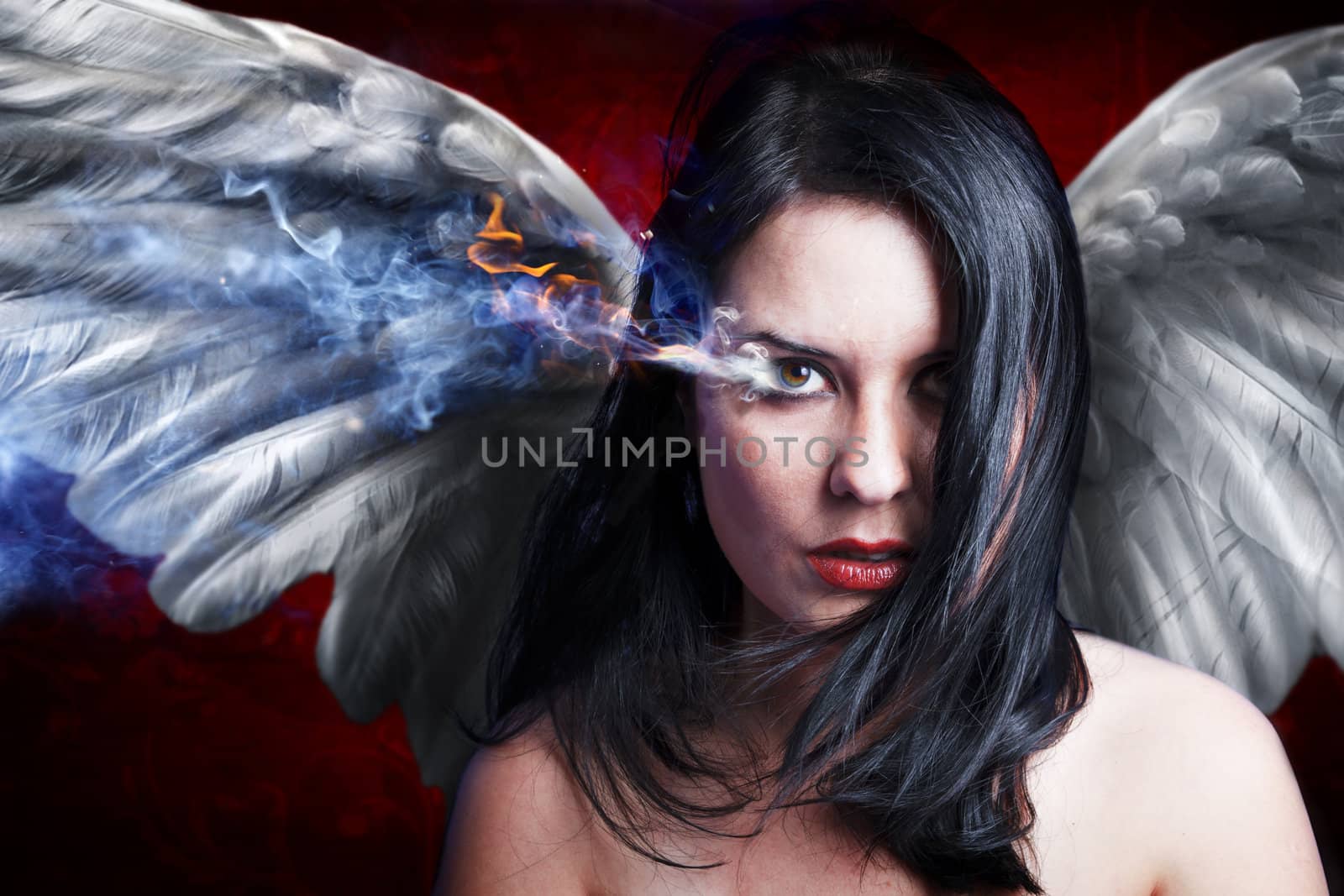 beautiful anger, concept image with a beautiful girl