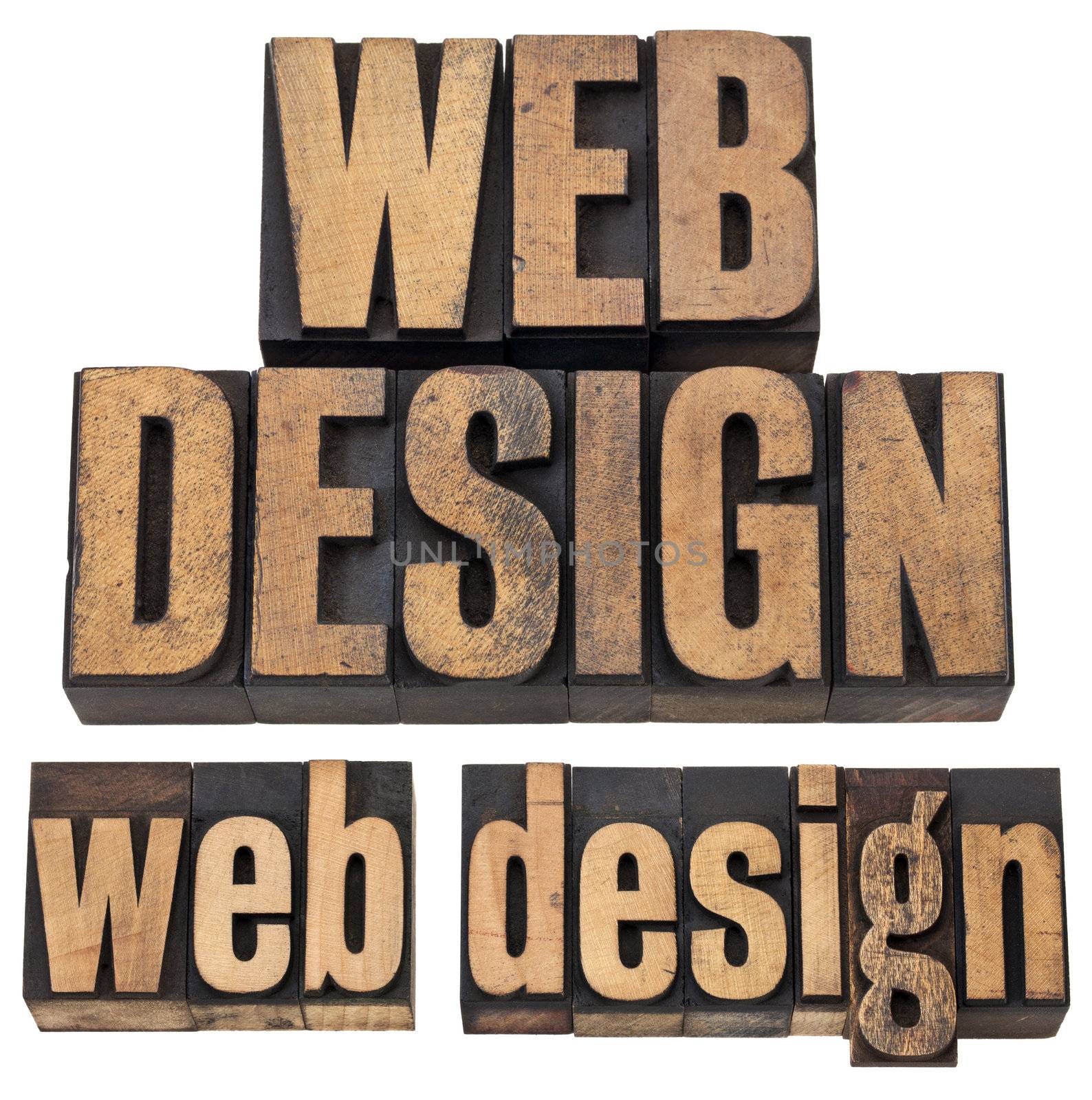 web design in letterpress type by PixelsAway