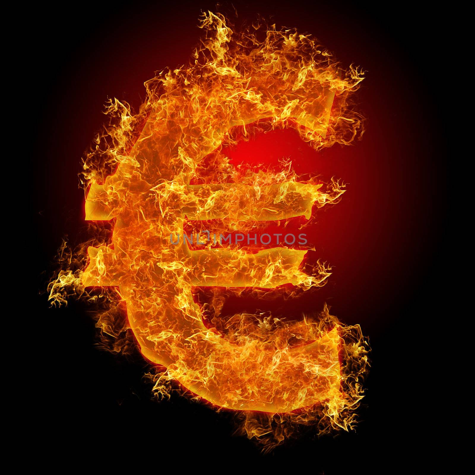Fire euro sign by rusak