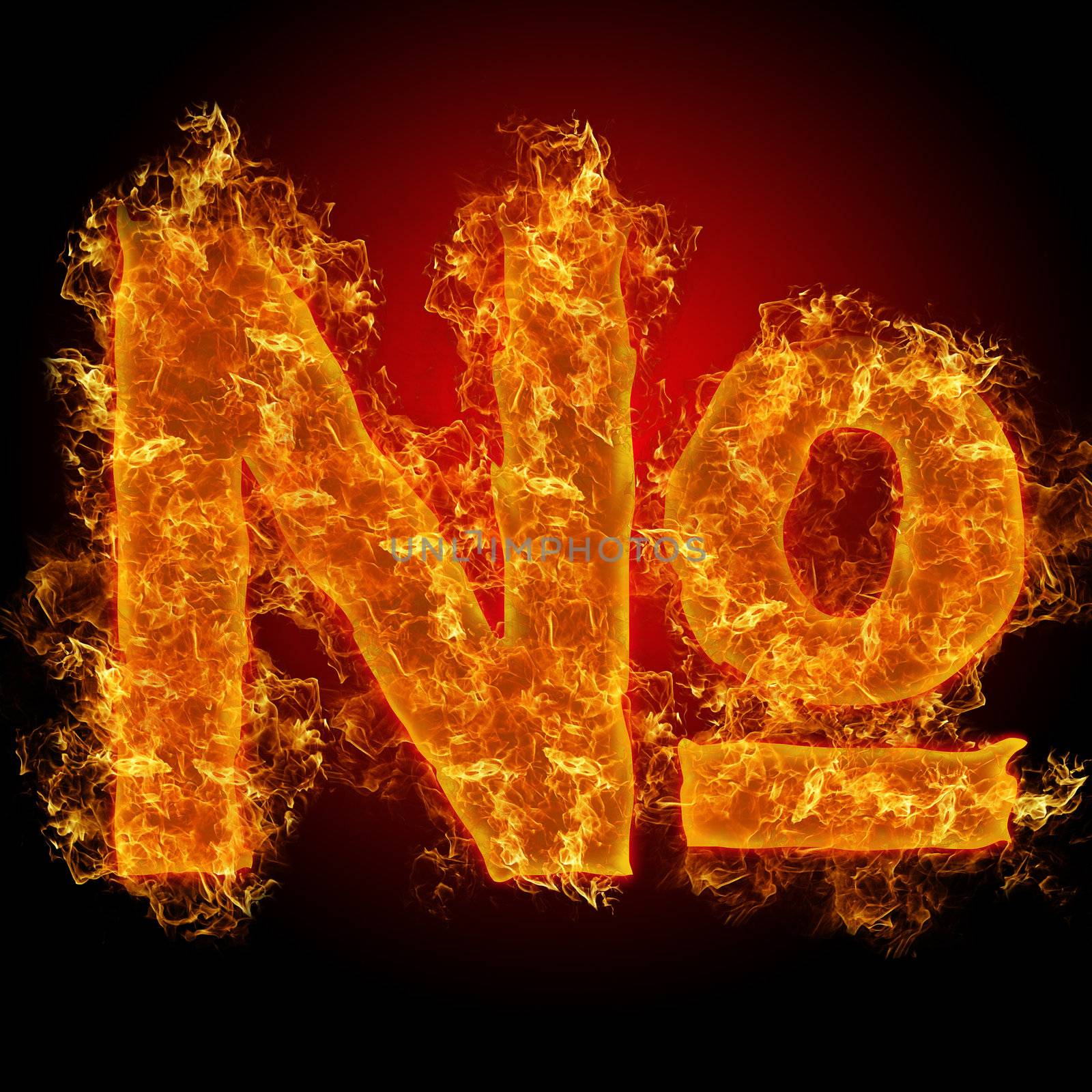 Fire sign number on a black background