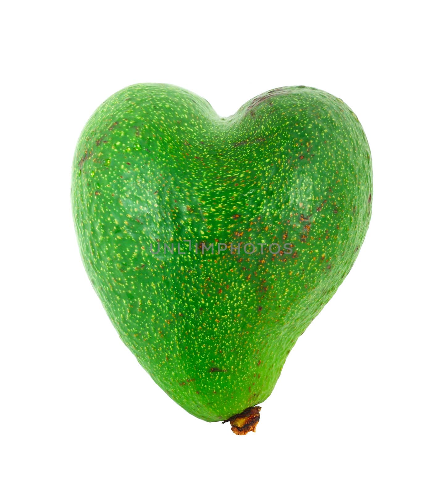 Avocado shaped like heart healthcare concept