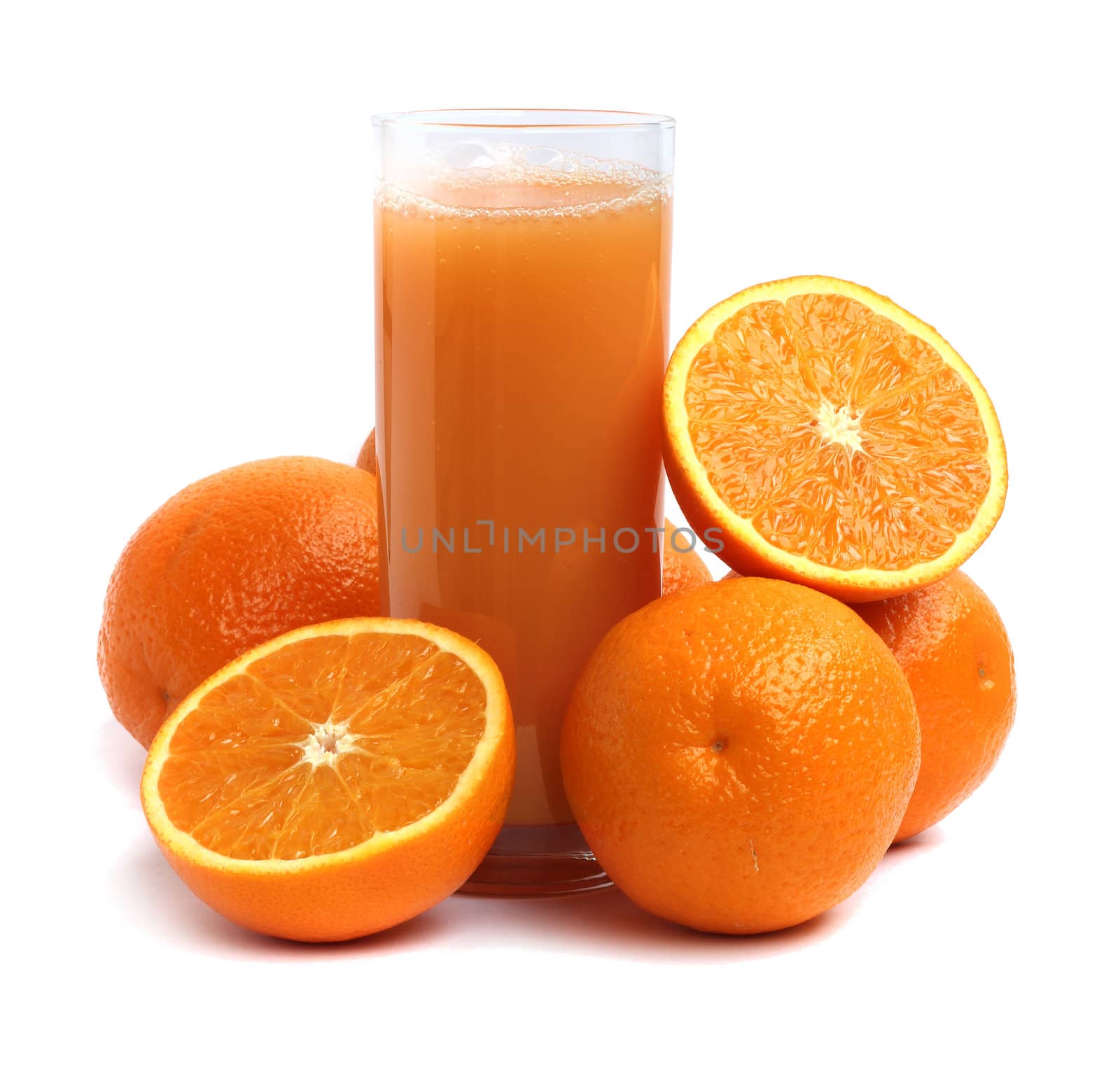 Orane juice and oranges by destillat