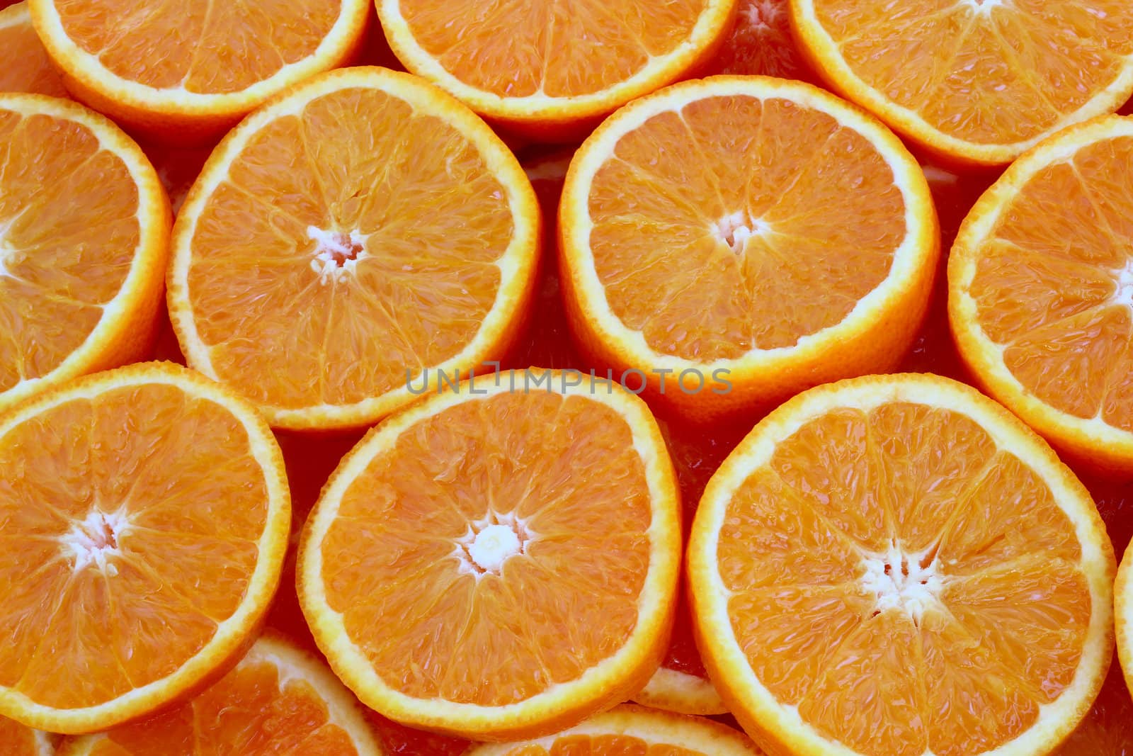Orange slice background close-up