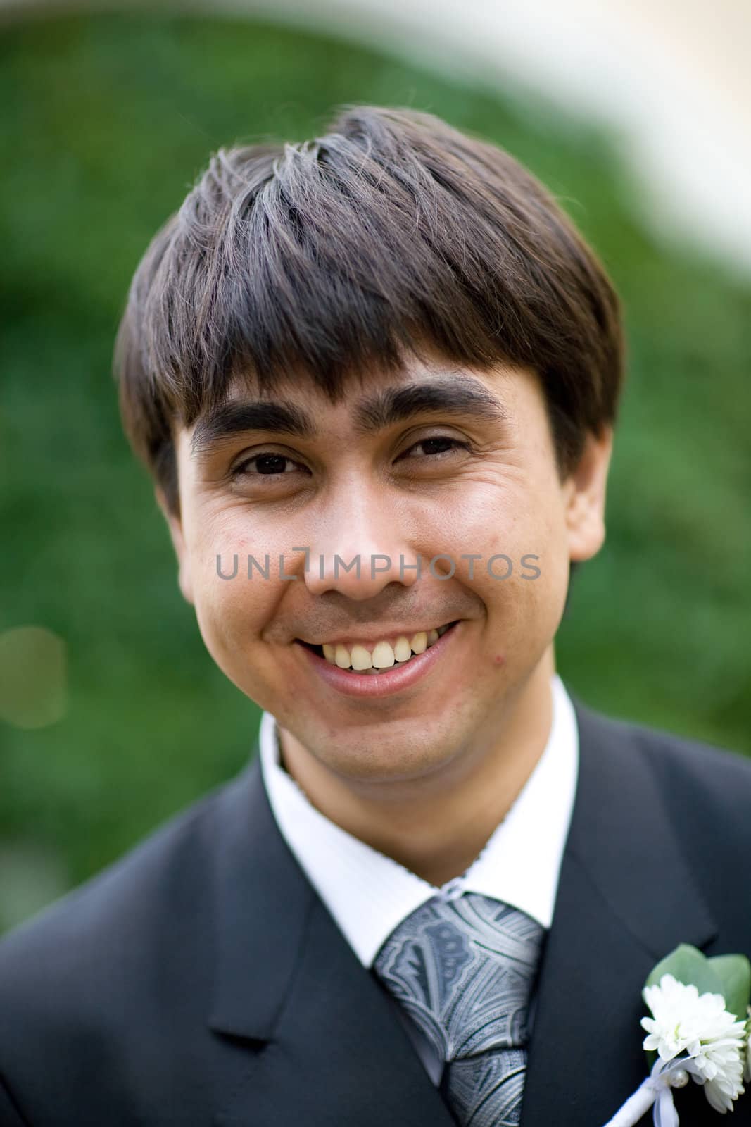 smiling groom