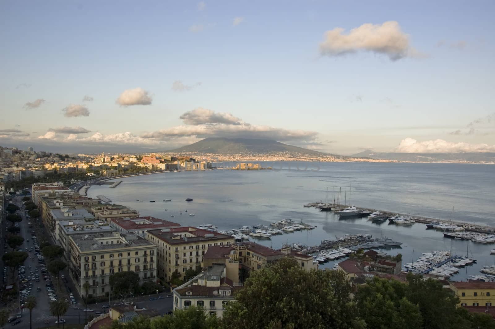 view of the bay of Naples and the Mt. Vesuvius, Italy