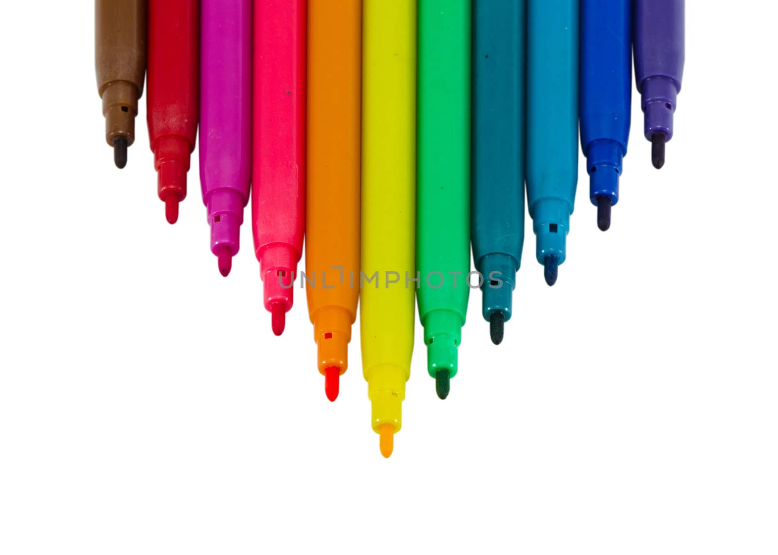 color range felt-tip felt tip pens caps isolated by sauletas