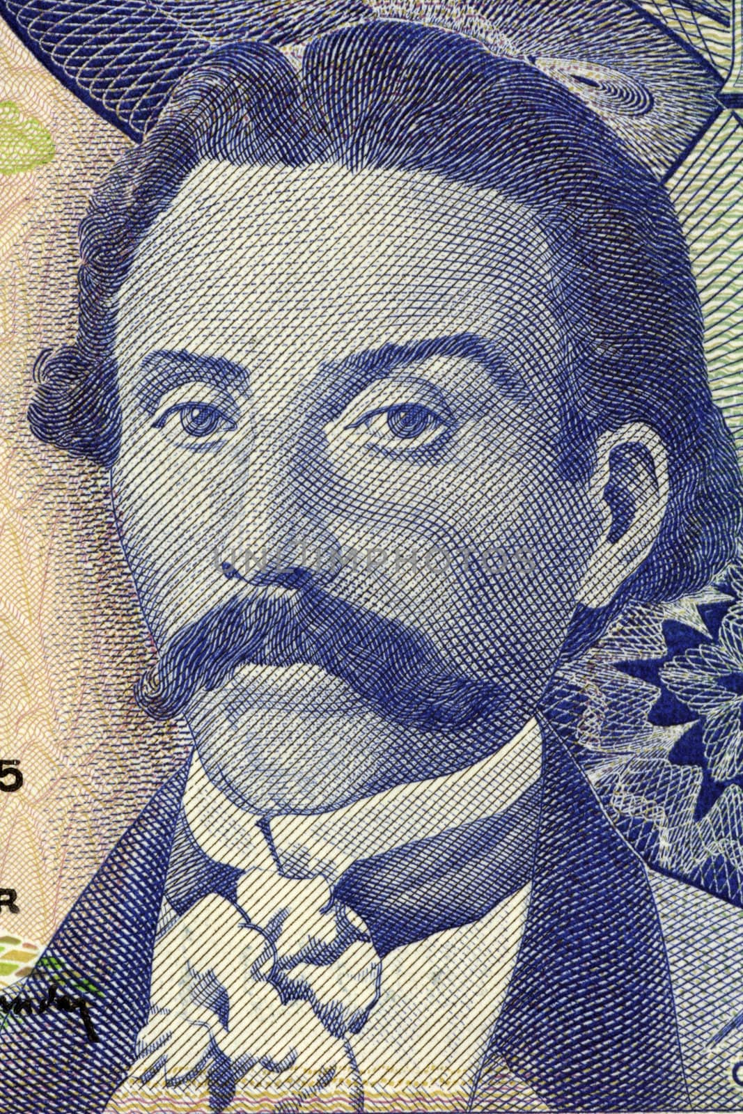 Camilo Castelo Branco (1825-1890) on 100 Escudos 1965 Banknote from Portugal. Prolific Portuguese writer.