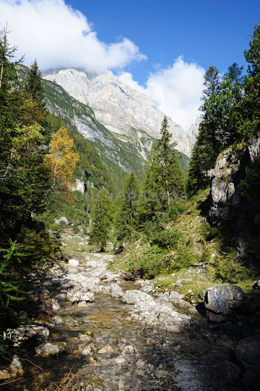 An image of great italian mountains and a stream