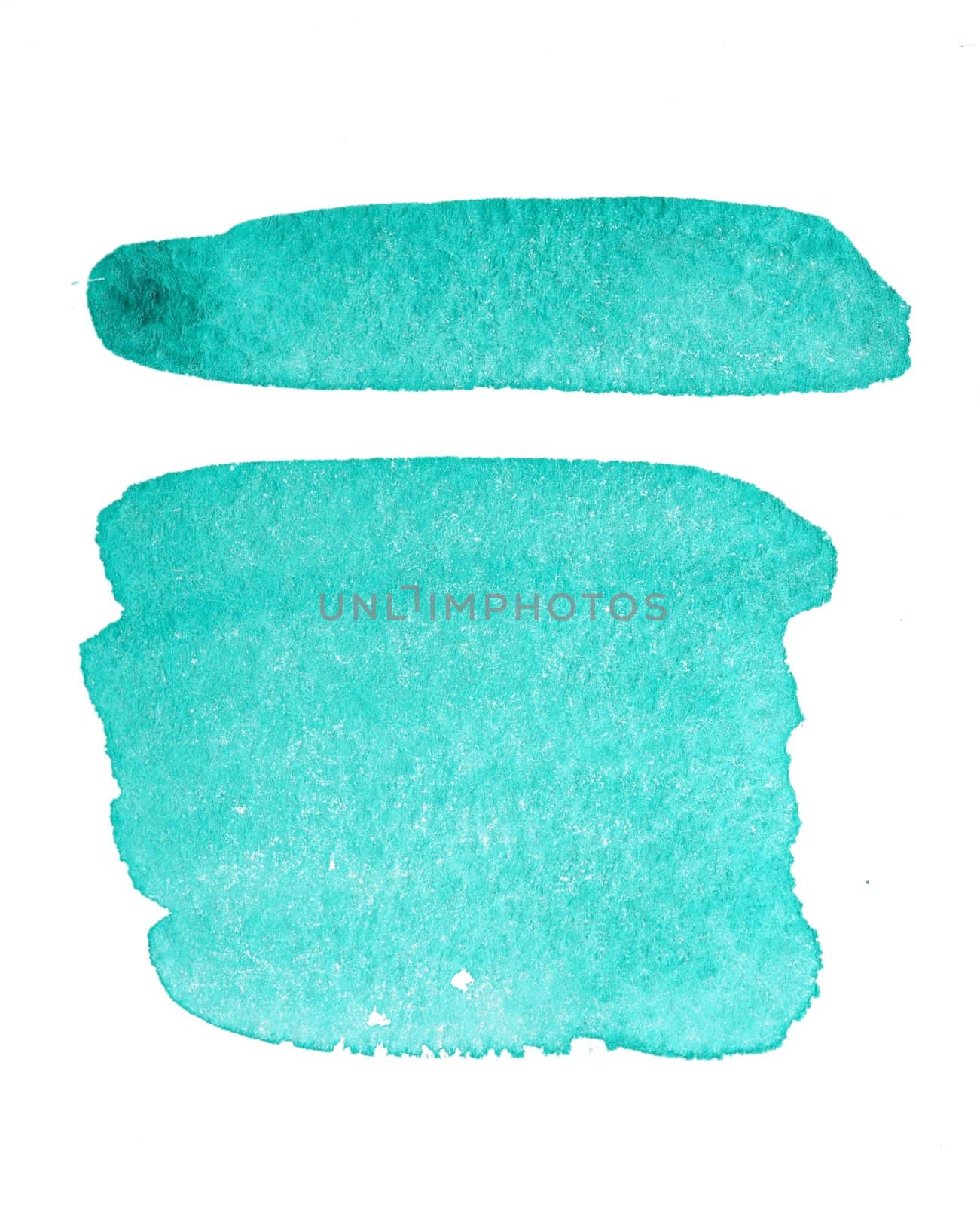 An image of bright turquoise trace on white paper
