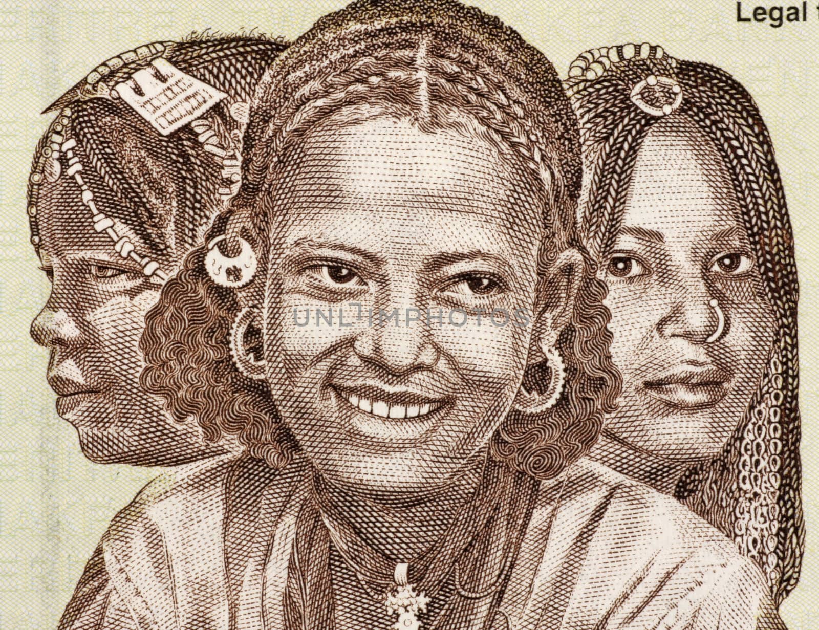 Eritrean Girls on 20 Nakfa 1997 Banknote from Eritrea.