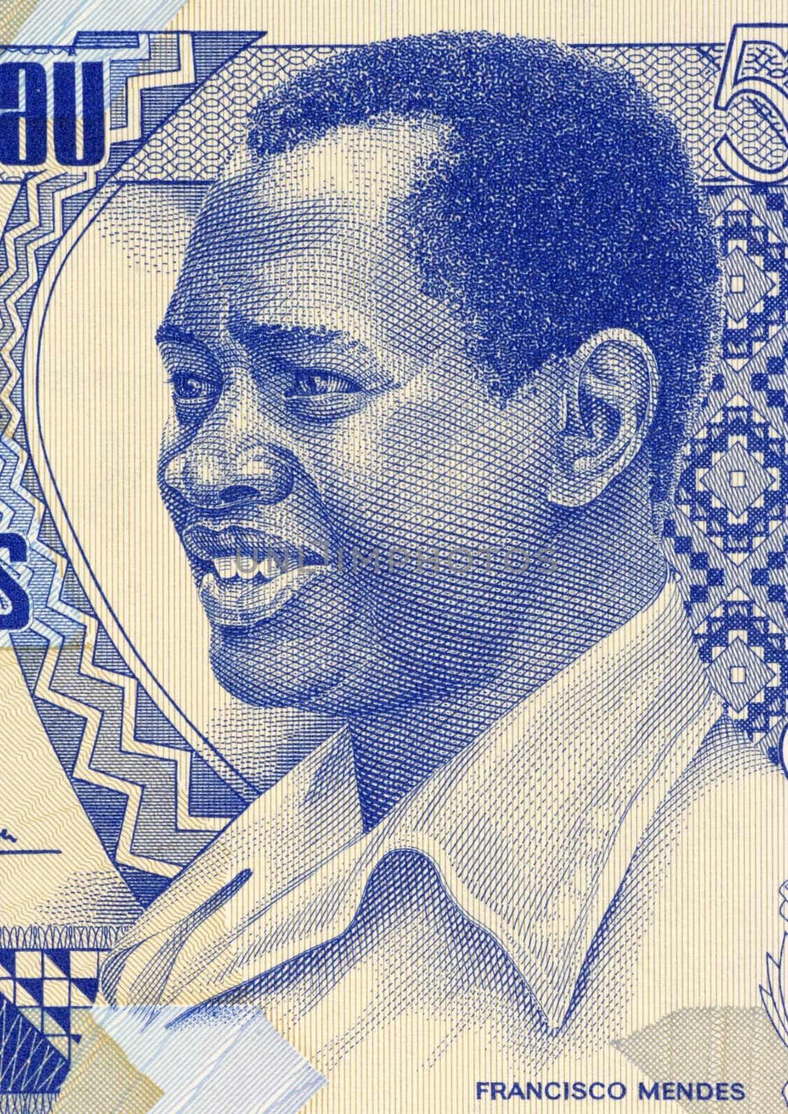 Francisco Mendes (1939-1978) on 500 Pesos 1990 Banknote from Guinea Bissau. First Prime Minister until his assassination. 