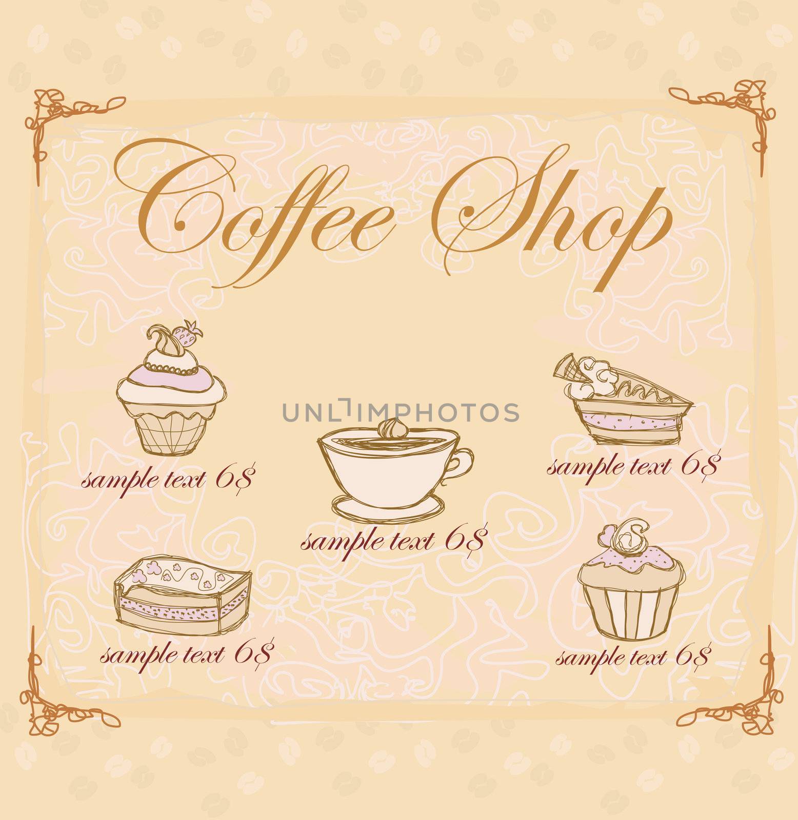 sweet dessert coffee background