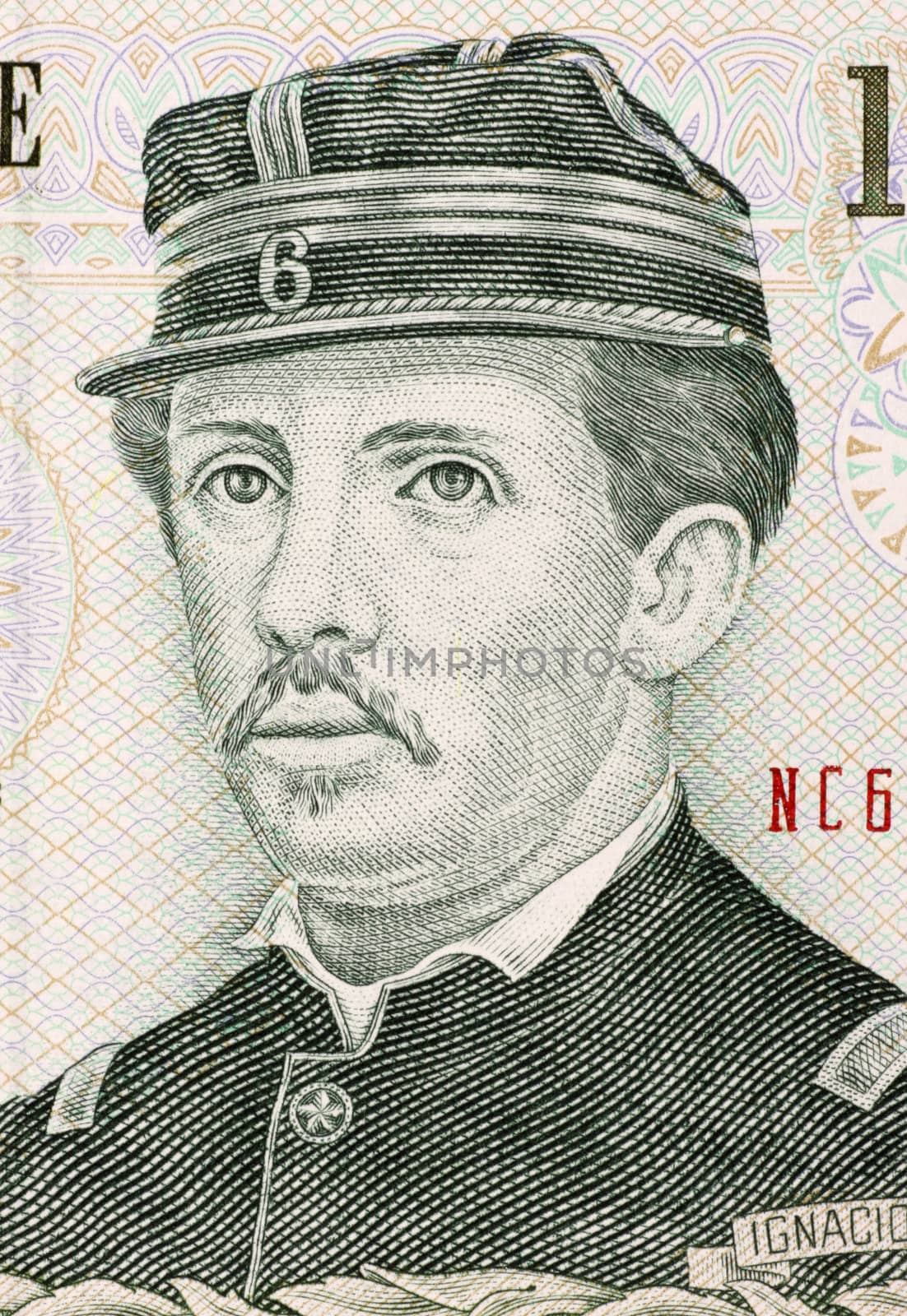 Ignacio Carrera Pinto (1848-1882) on 1000 Pesos 2007 Banknote from Chile. Chilean hero of the War of the Pacific.