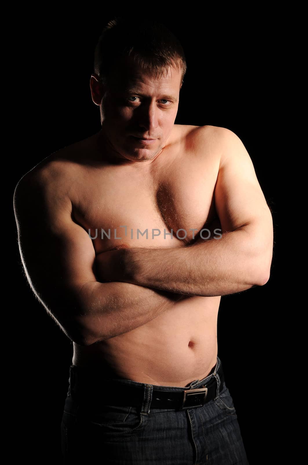 portrait of a man on a black background