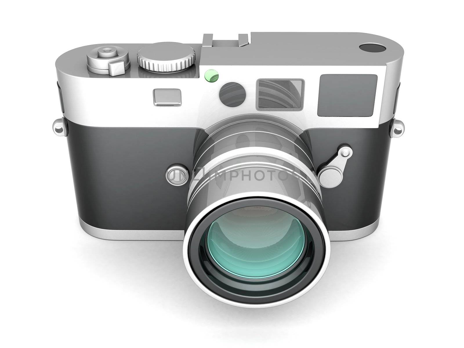 Vintage digital camera on a white background