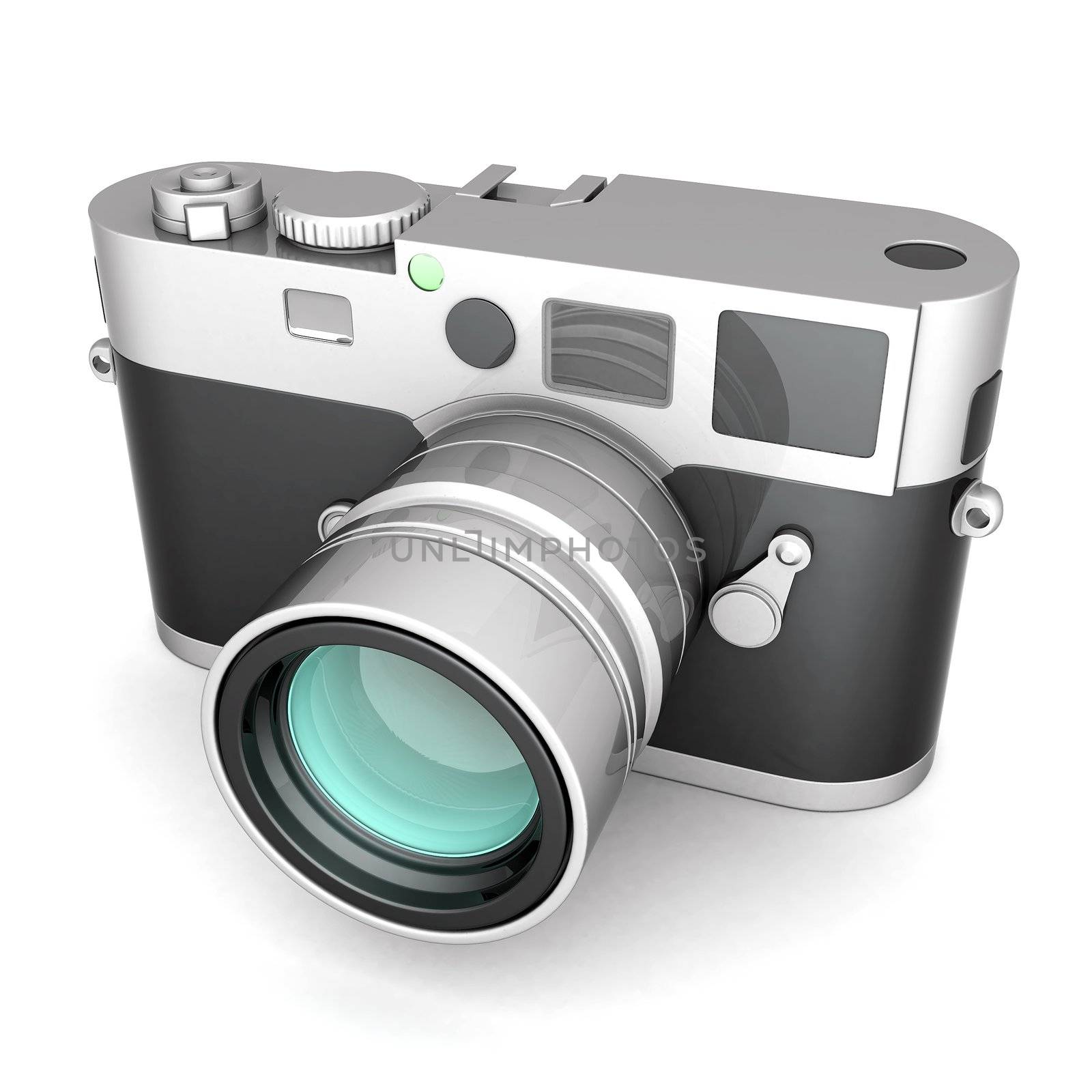 Vintage digital camera on a white background