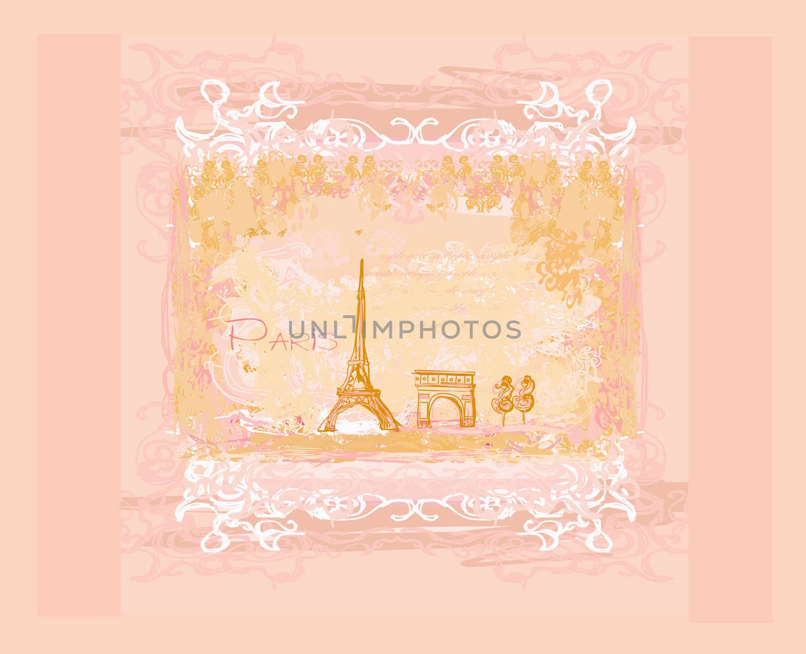 vintage retro Eiffel card