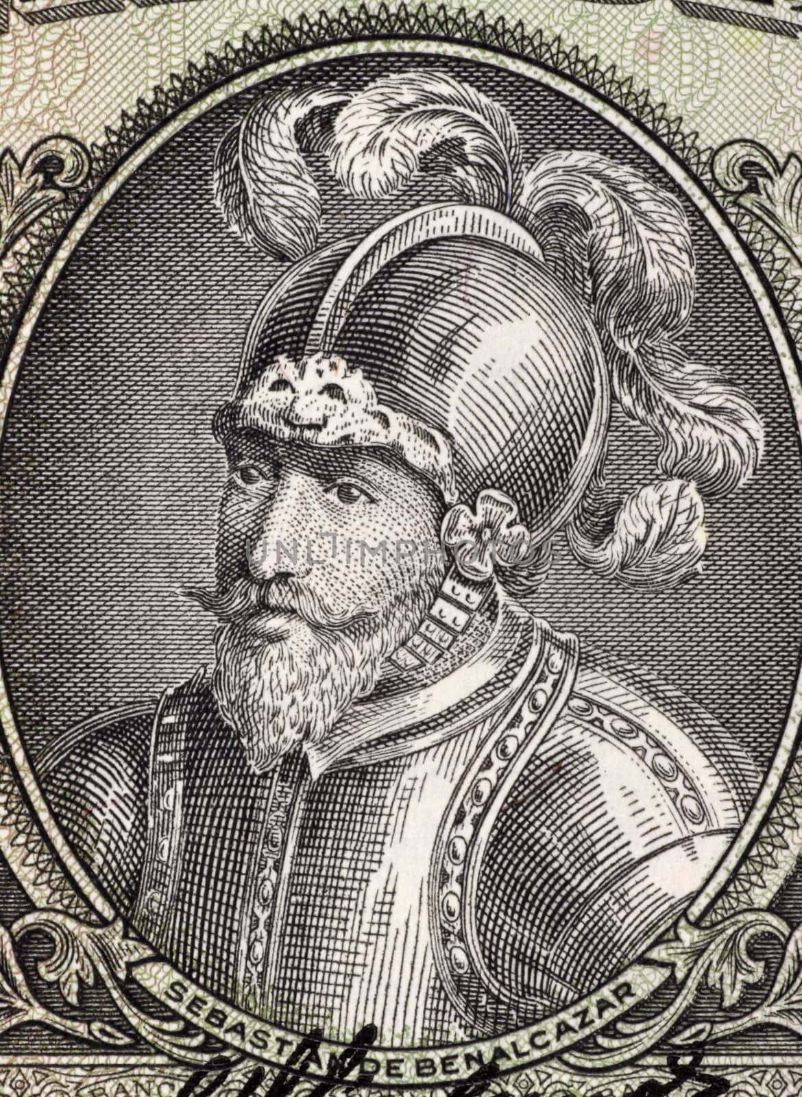 Sebastian de Belalcazar (1479 or 1480-1551)  on 10 Sucres 1988 Banknote from Ecuador. Spanish conquistador.