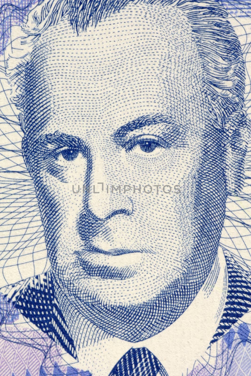 Skender Kulenovic (1910-1978) on 50 Pfeniga 1998 Banknote from Bosnia Herzegovina. Bosnian poet, novelist and dramatist.