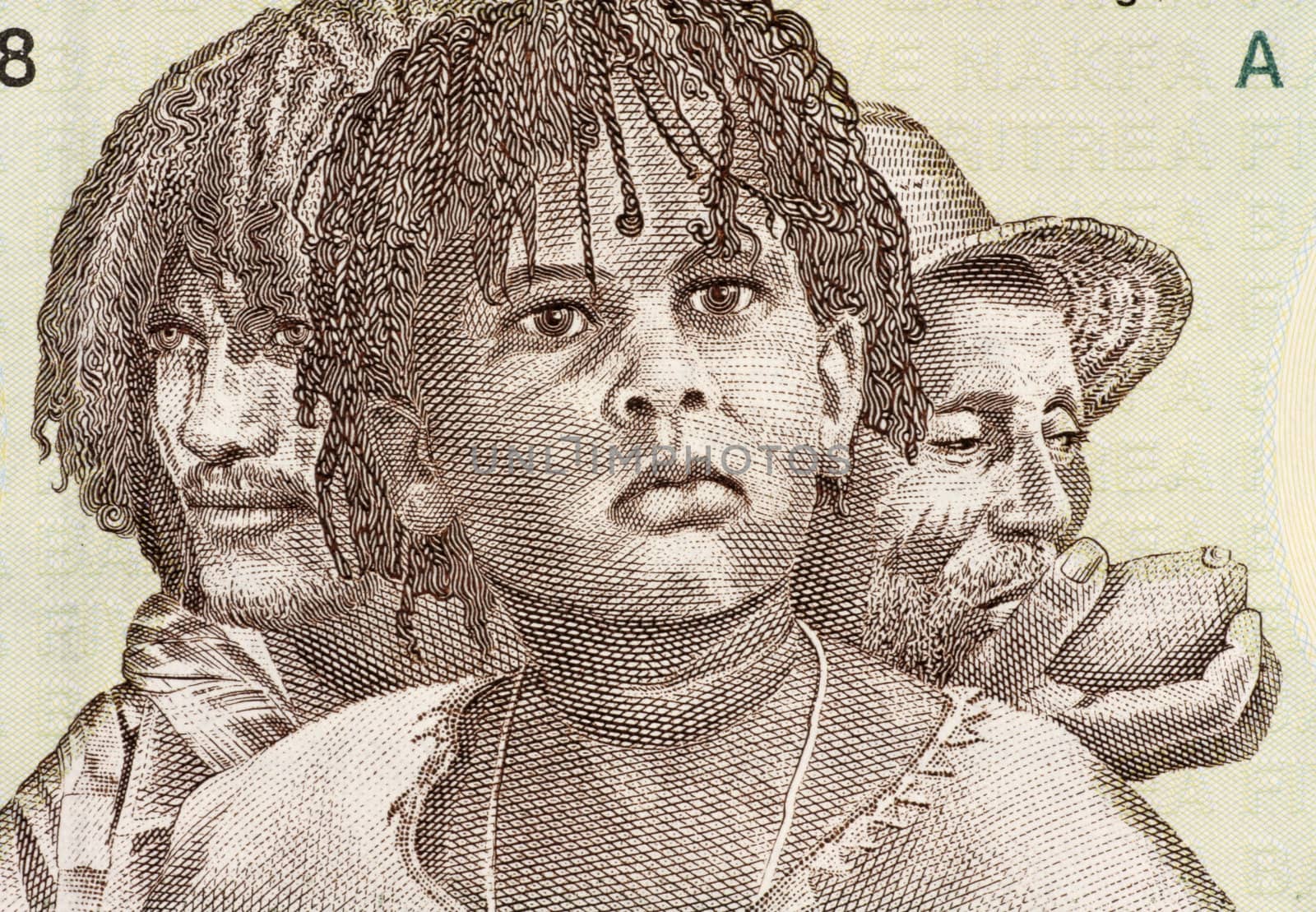 Three Generations of Eritreans on 5 Nakfa 1997 Banknote from Eritrea.