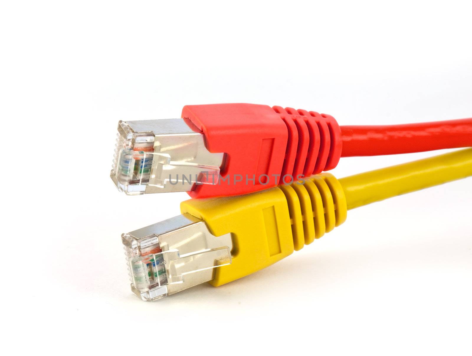 Ethernet cable on white background