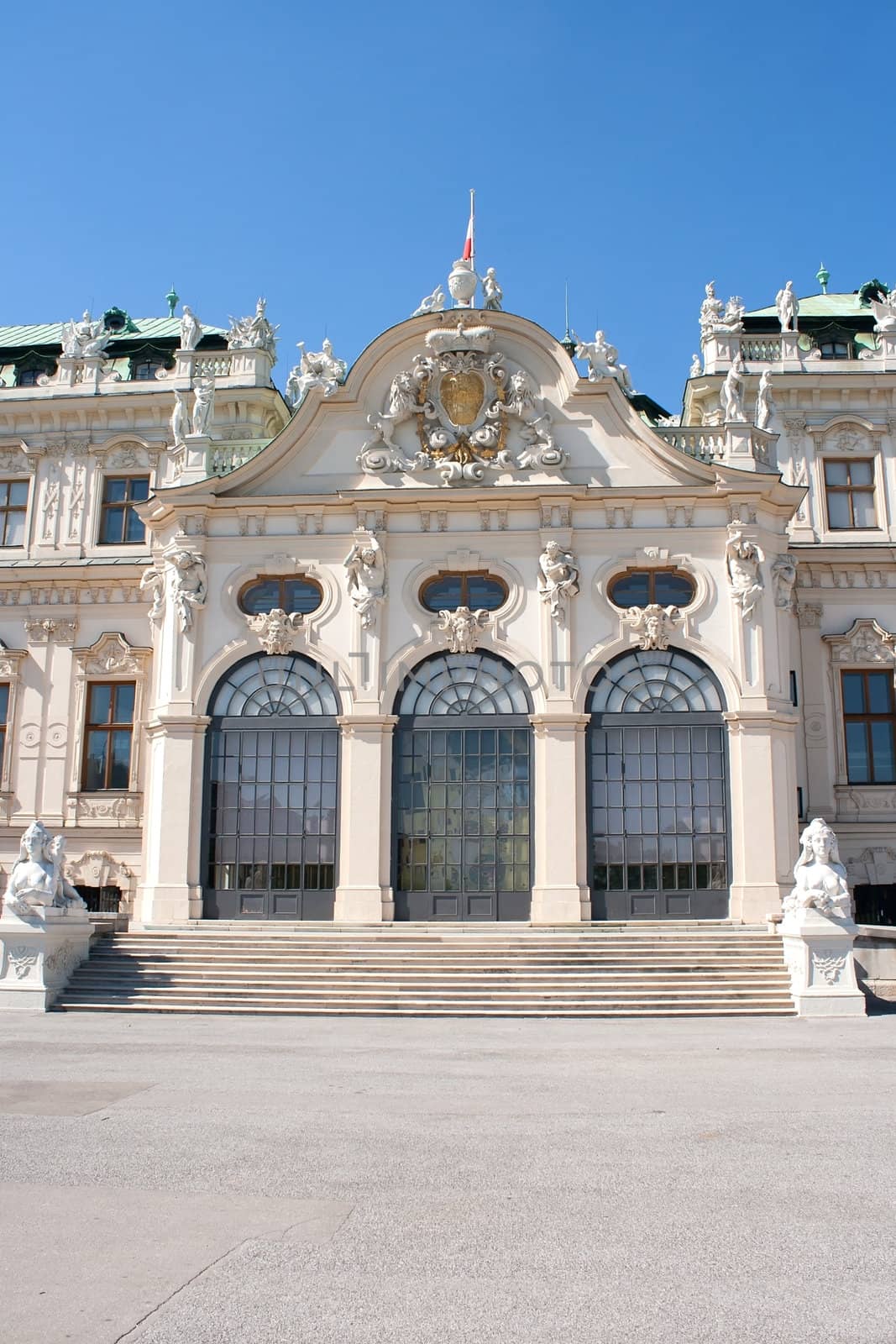 Summer shot of Belvedere Castle in Vienna, Austria
