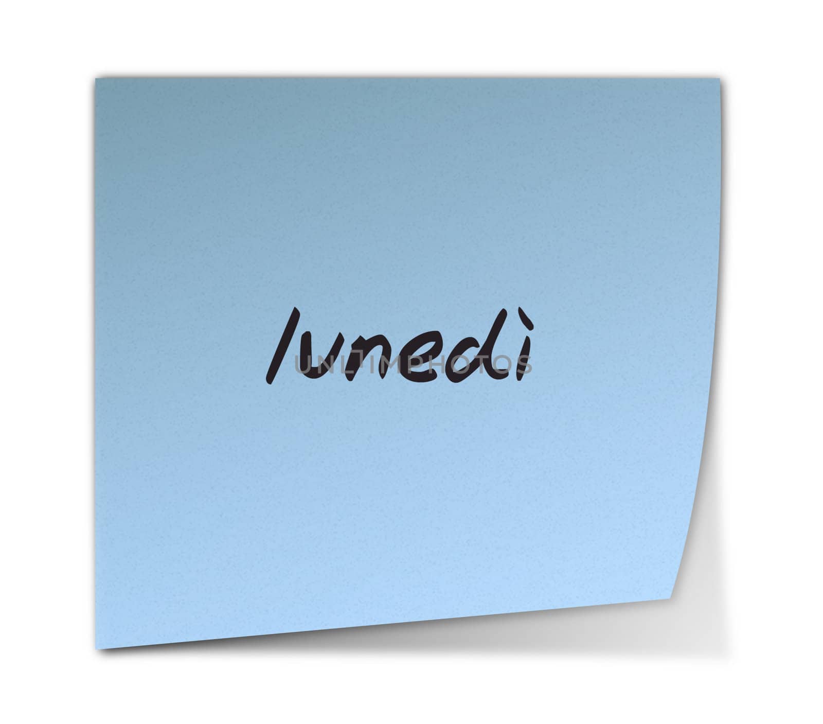 Color Paper Note With TMonday Text in Italian (jpeg file has clipping path)