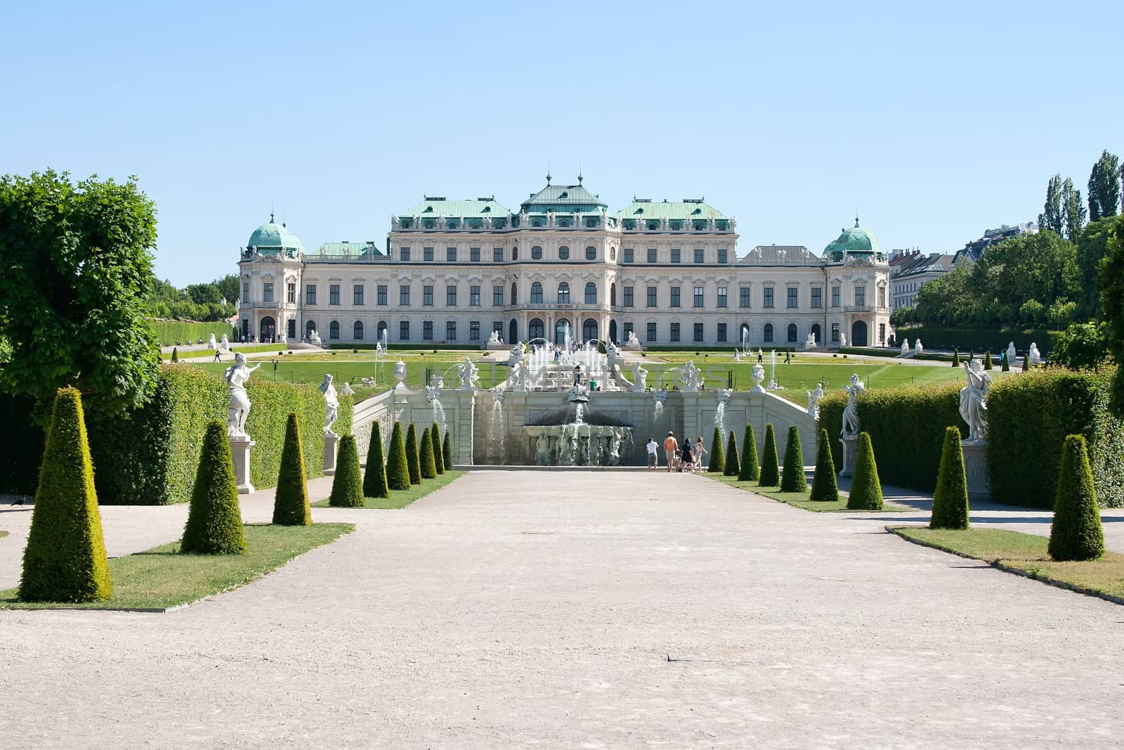 Summer shot of Belvedere Castle in Vienna, Austria